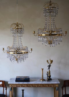 Fine Pair of Swedish Early 19th Century Gustavian Chandeliers