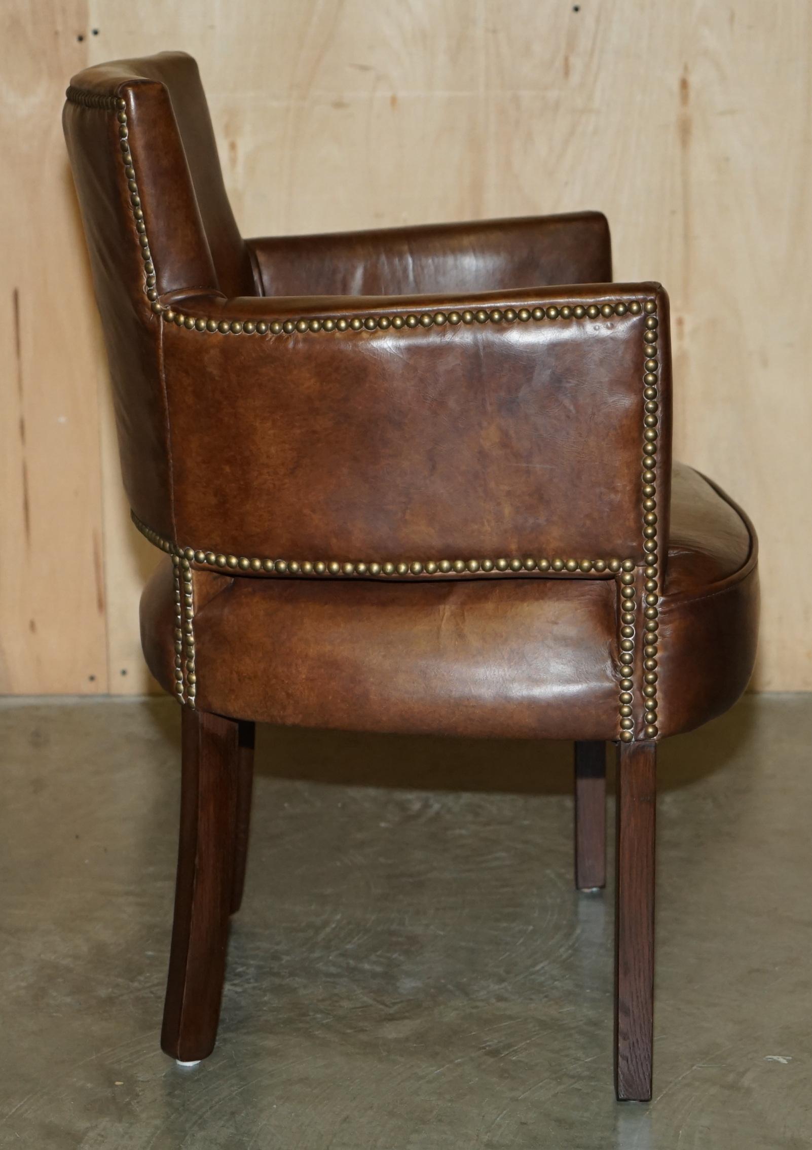 FINE PAIR OF ViNTAGE HALO HERITAGE BROWN LEATHER OCCASIONAL OR DINING CHAIRS 3