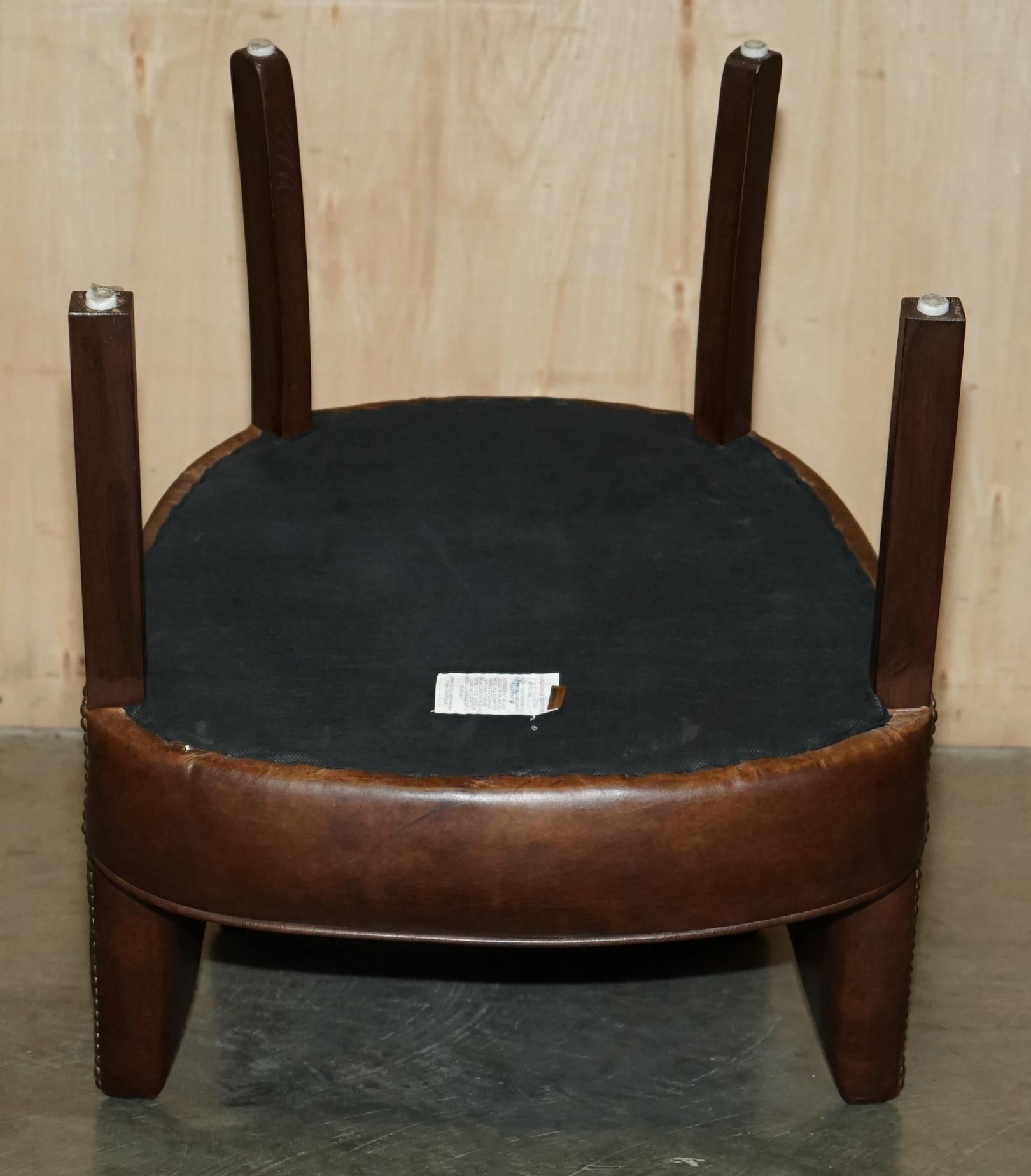 FINE PAIR OF ViNTAGE HALO HERITAGE BROWN LEATHER OCCASIONAL OR DINING CHAIRS 3