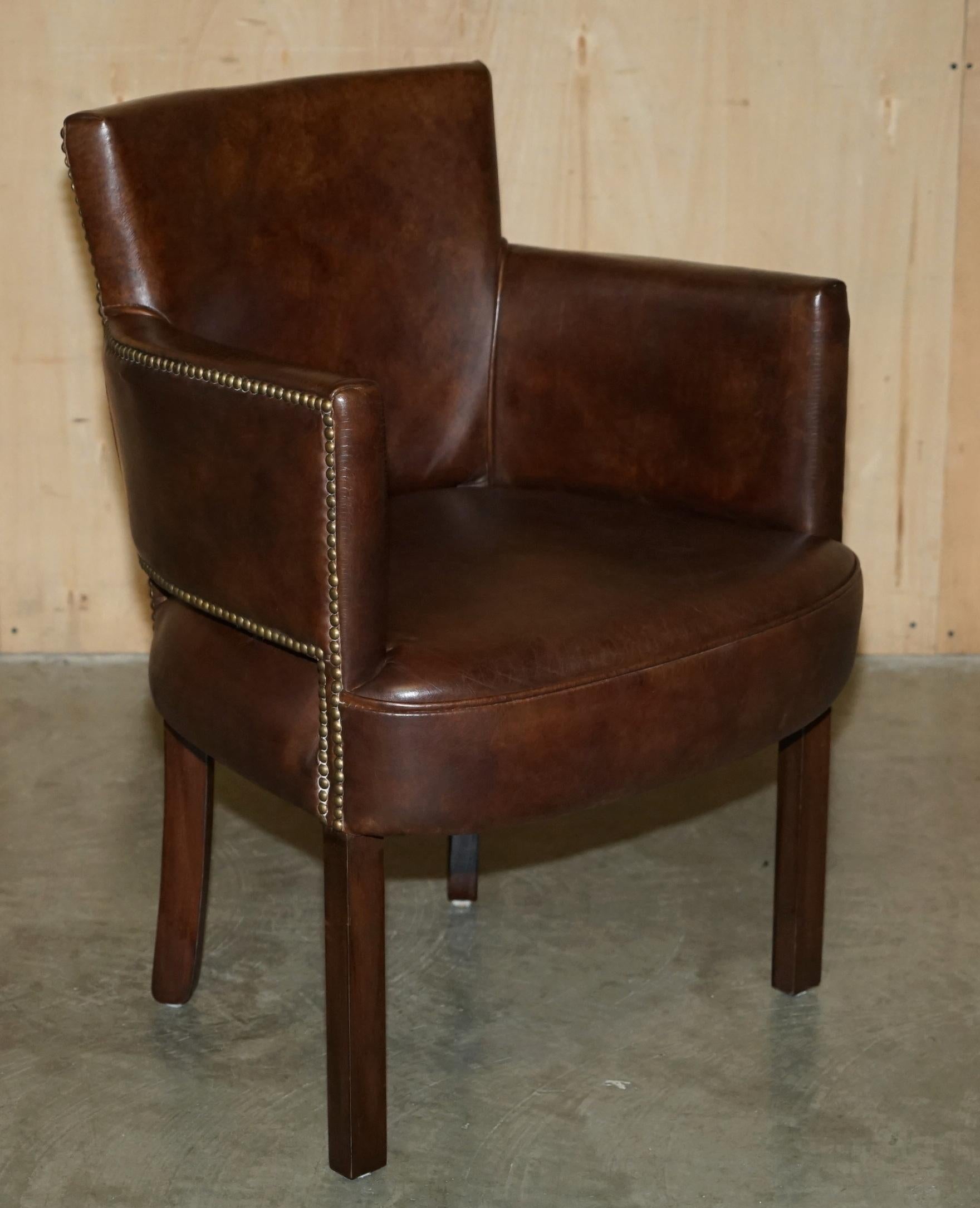 FINE PAIR OF ViNTAGE HALO HERITAGE BROWN LEATHER OCCASIONAL OR DINING CHAIRS 5