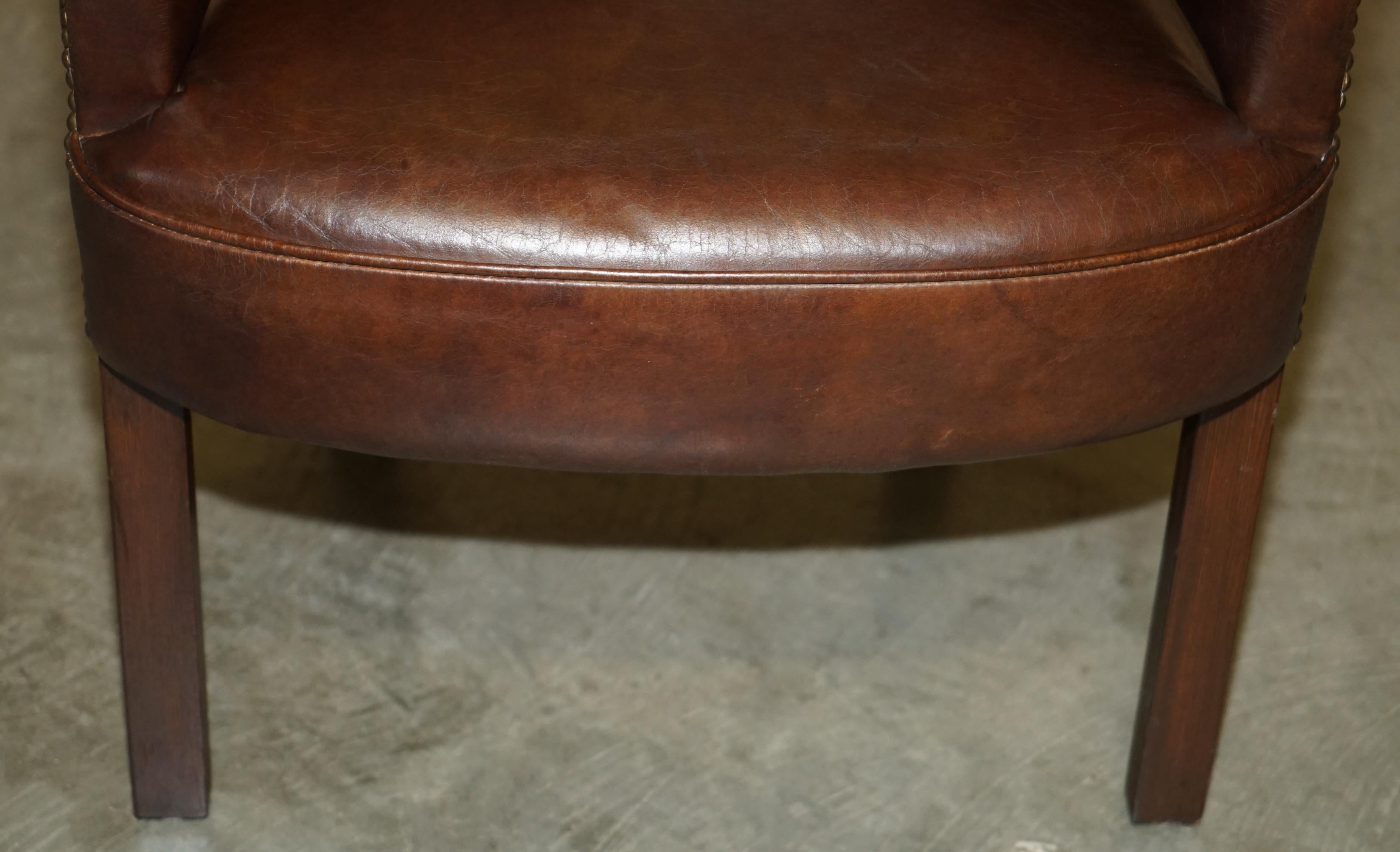 FINE PAIR OF ViNTAGE HALO HERITAGE BROWN LEATHER OCCASIONAL OR DINING CHAIRS 8