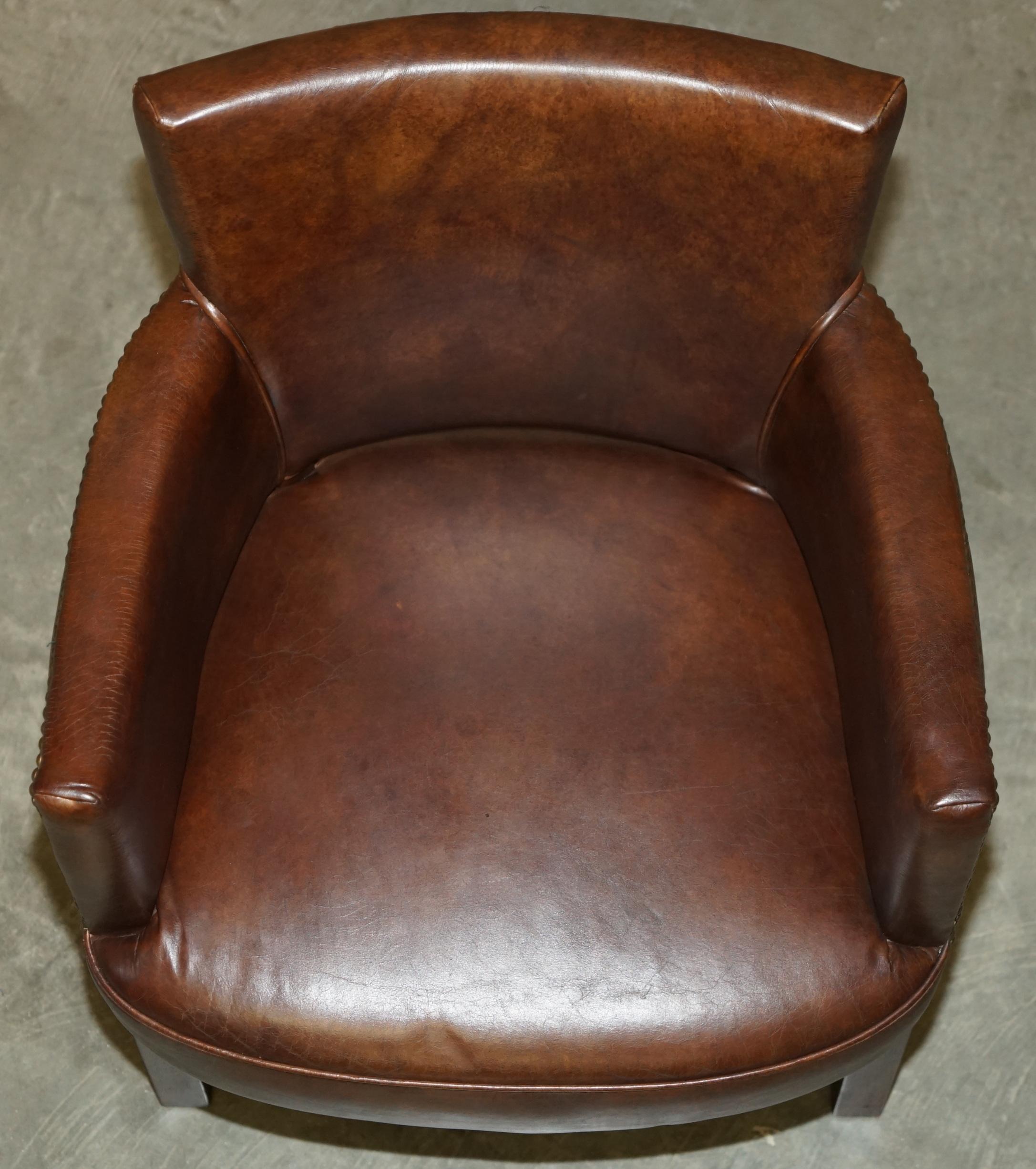 FINE PAIR OF ViNTAGE HALO HERITAGE BROWN LEATHER OCCASIONAL OR DINING CHAIRS 9