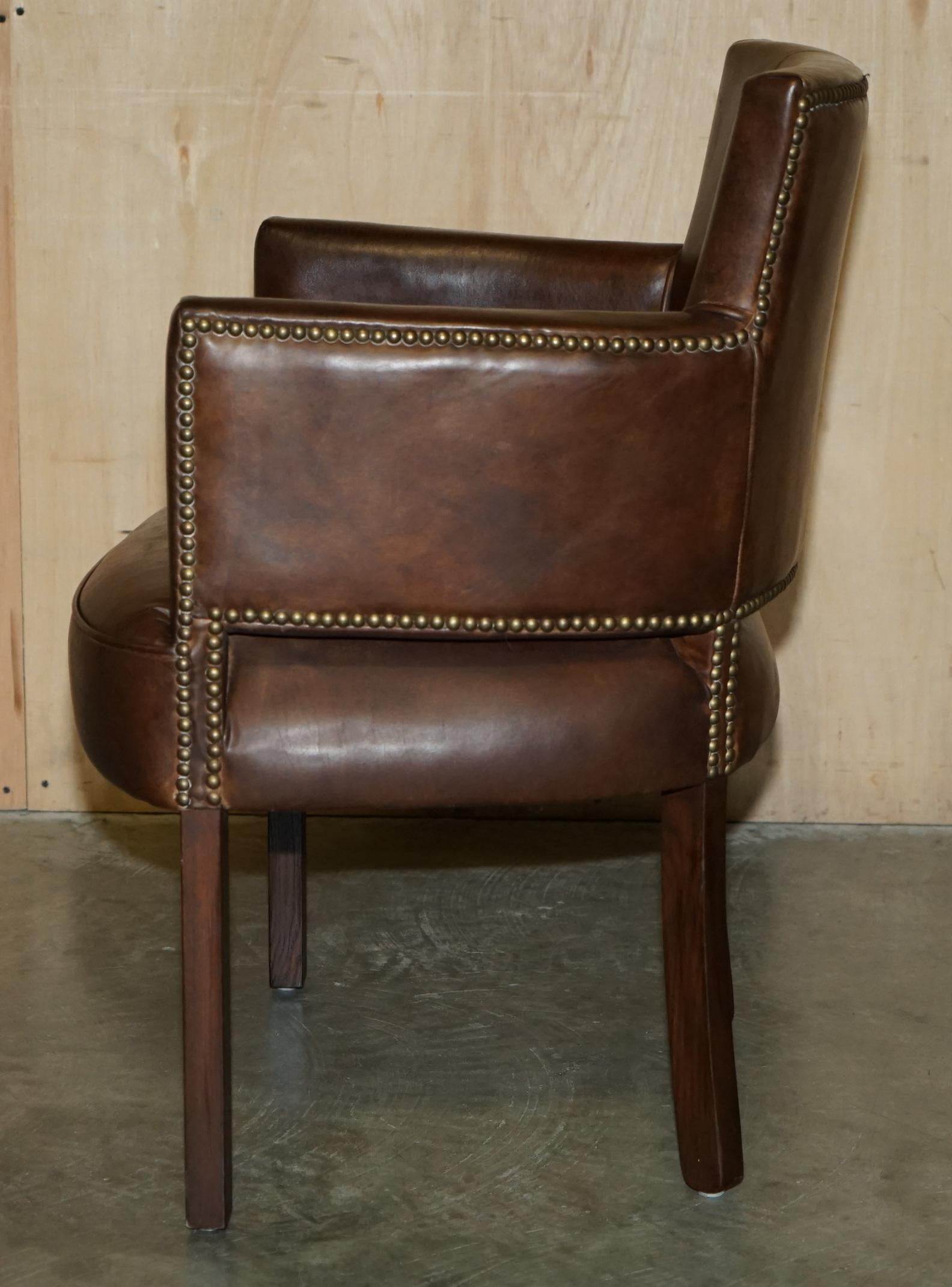 FINE PAIR OF ViNTAGE HALO HERITAGE BROWN LEATHER OCCASIONAL OR DINING CHAIRS 11