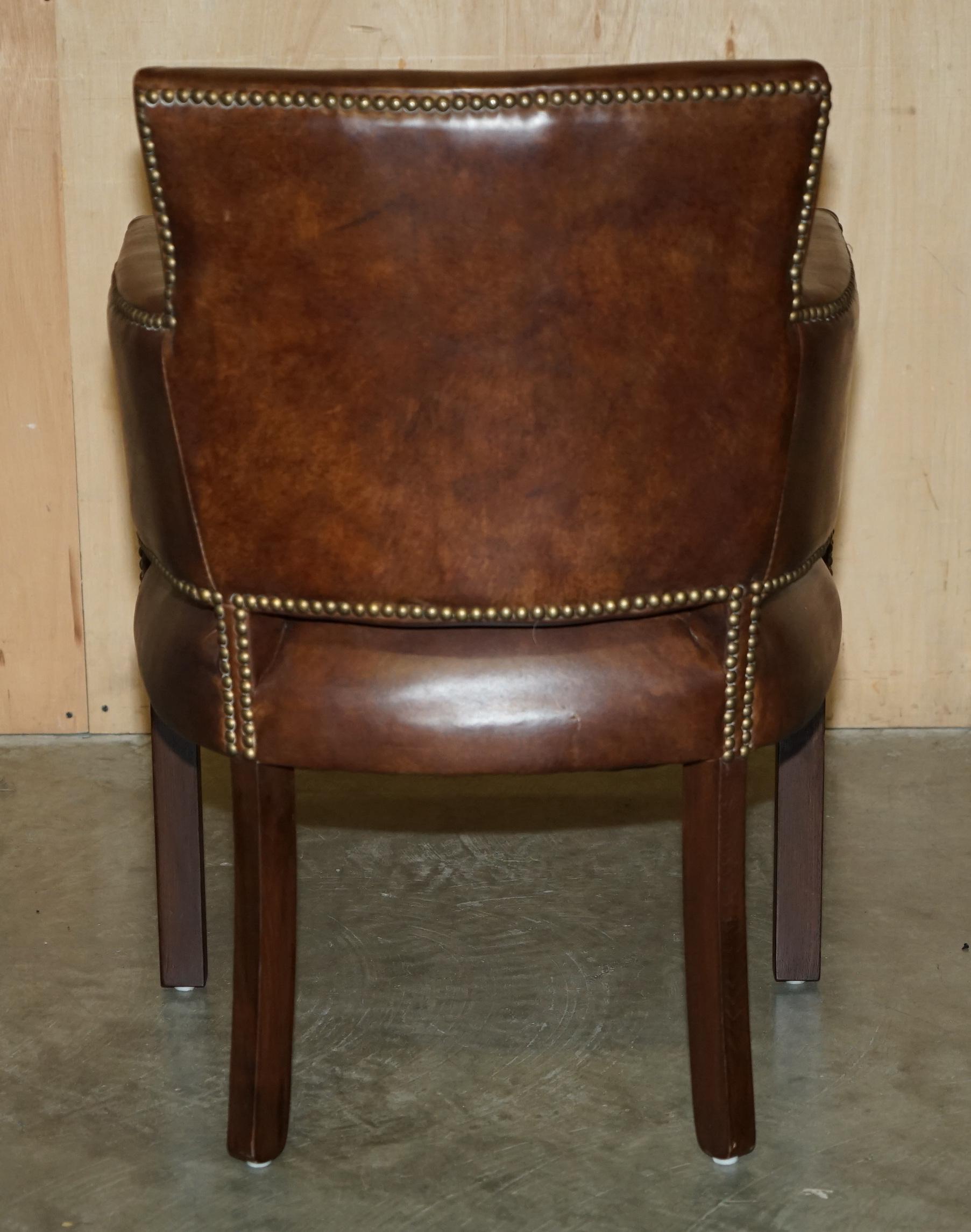 FINE PAIR OF ViNTAGE HALO HERITAGE BROWN LEATHER OCCASIONAL OR DINING CHAIRS 12