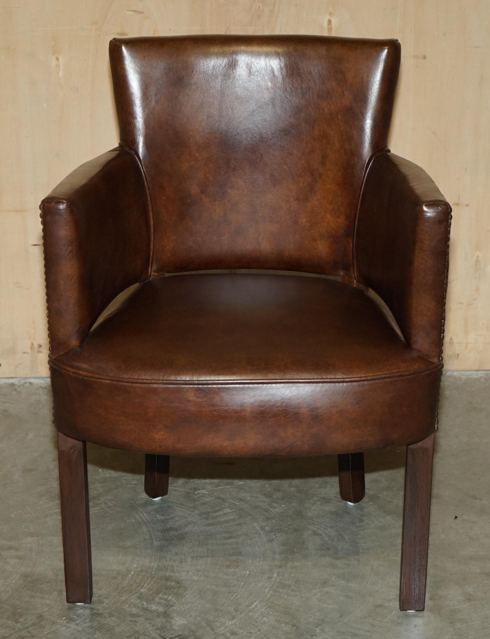 Regency FINE PAIR OF ViNTAGE HALO HERITAGE BROWN LEATHER OCCASIONAL OR DINING CHAIRS