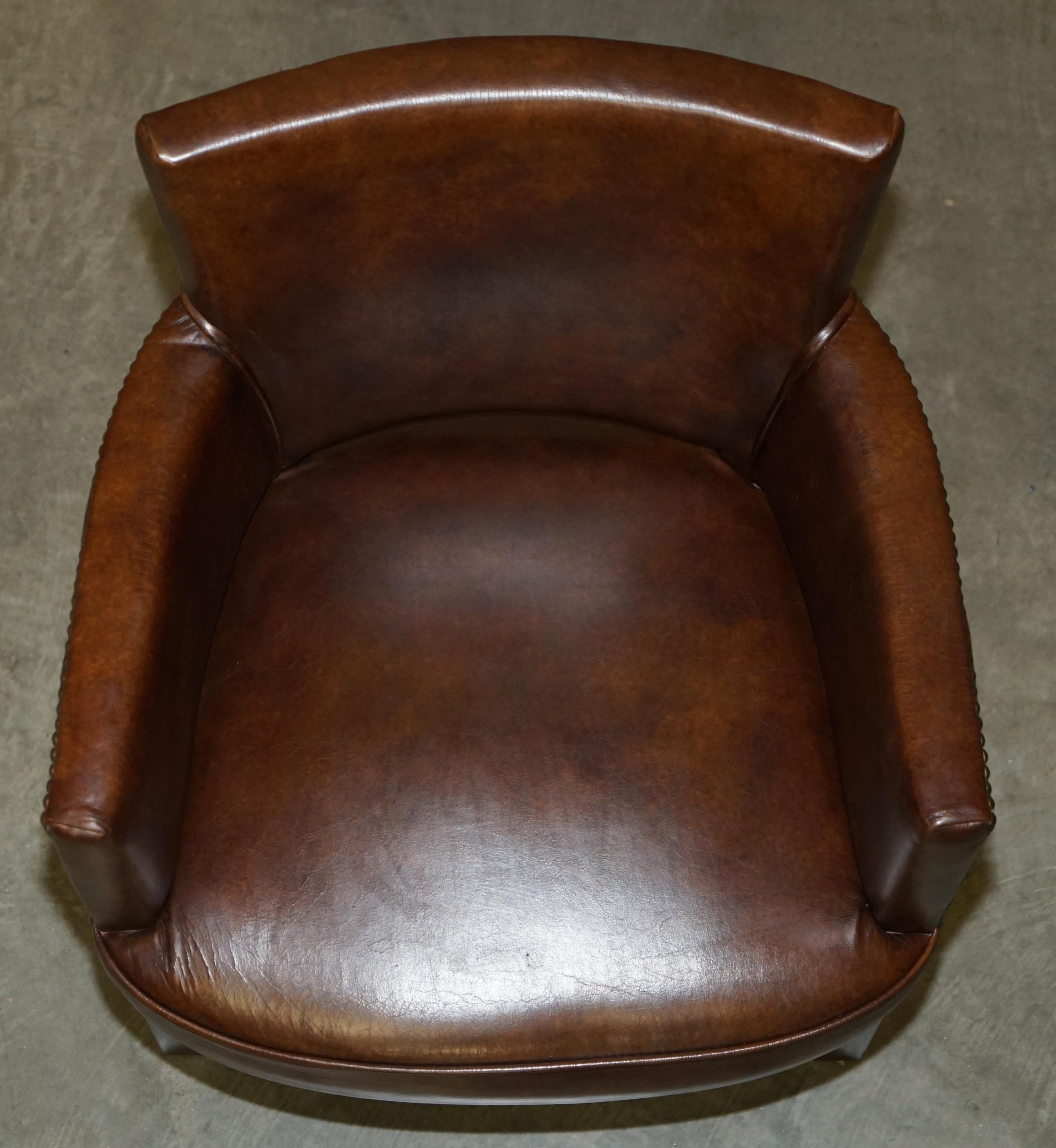 20th Century FINE PAIR OF ViNTAGE HALO HERITAGE BROWN LEATHER OCCASIONAL OR DINING CHAIRS