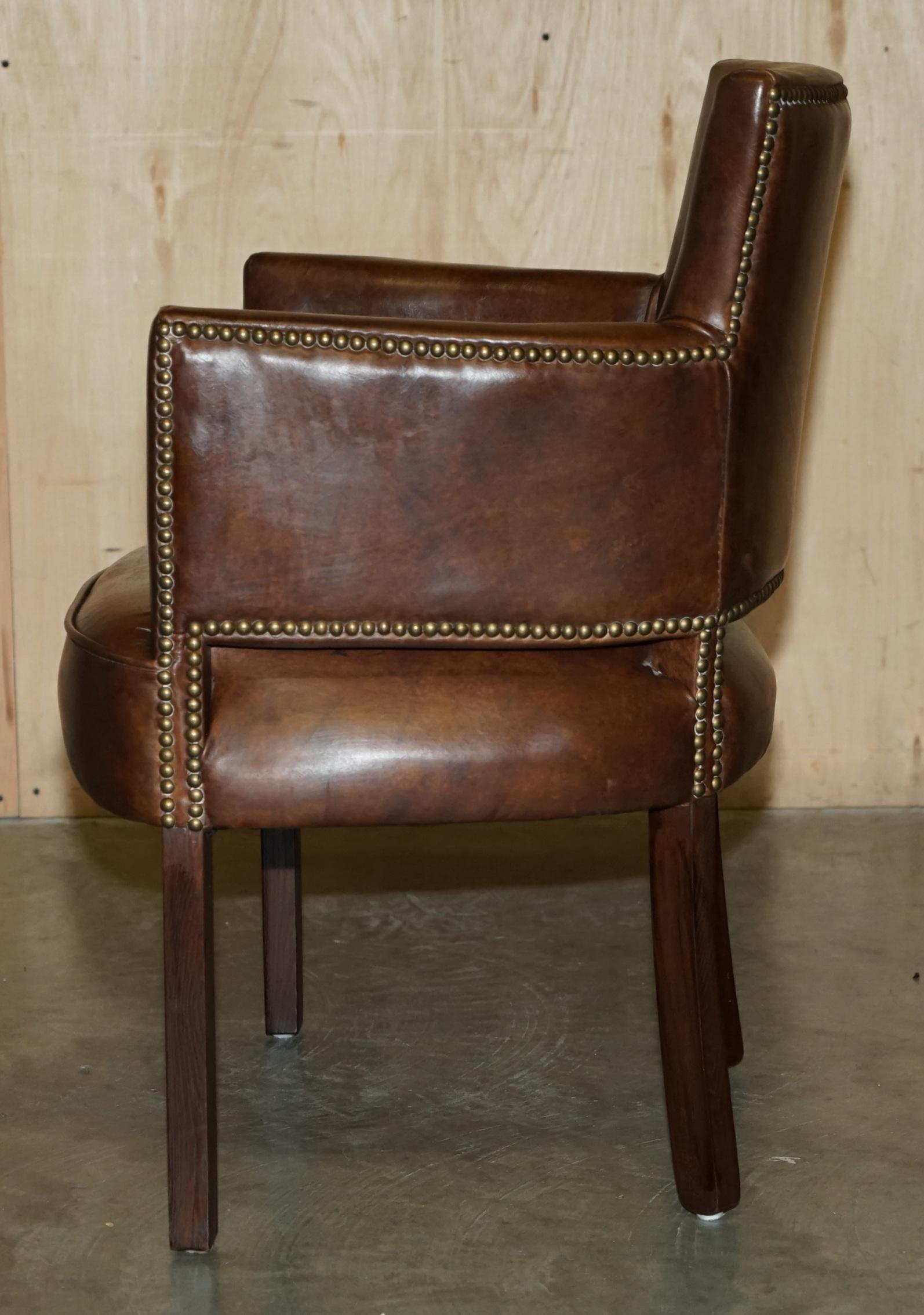 Leather FINE PAIR OF ViNTAGE HALO HERITAGE BROWN LEATHER OCCASIONAL OR DINING CHAIRS