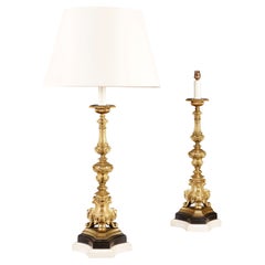 Paar William IV.-Goldbronze-Kerzenleuchter, Paar