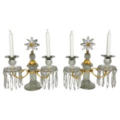 Antique Fine Pair Ormolu Mounted Cut Crystal Candelabra Attributed to Apsley Pellatt 