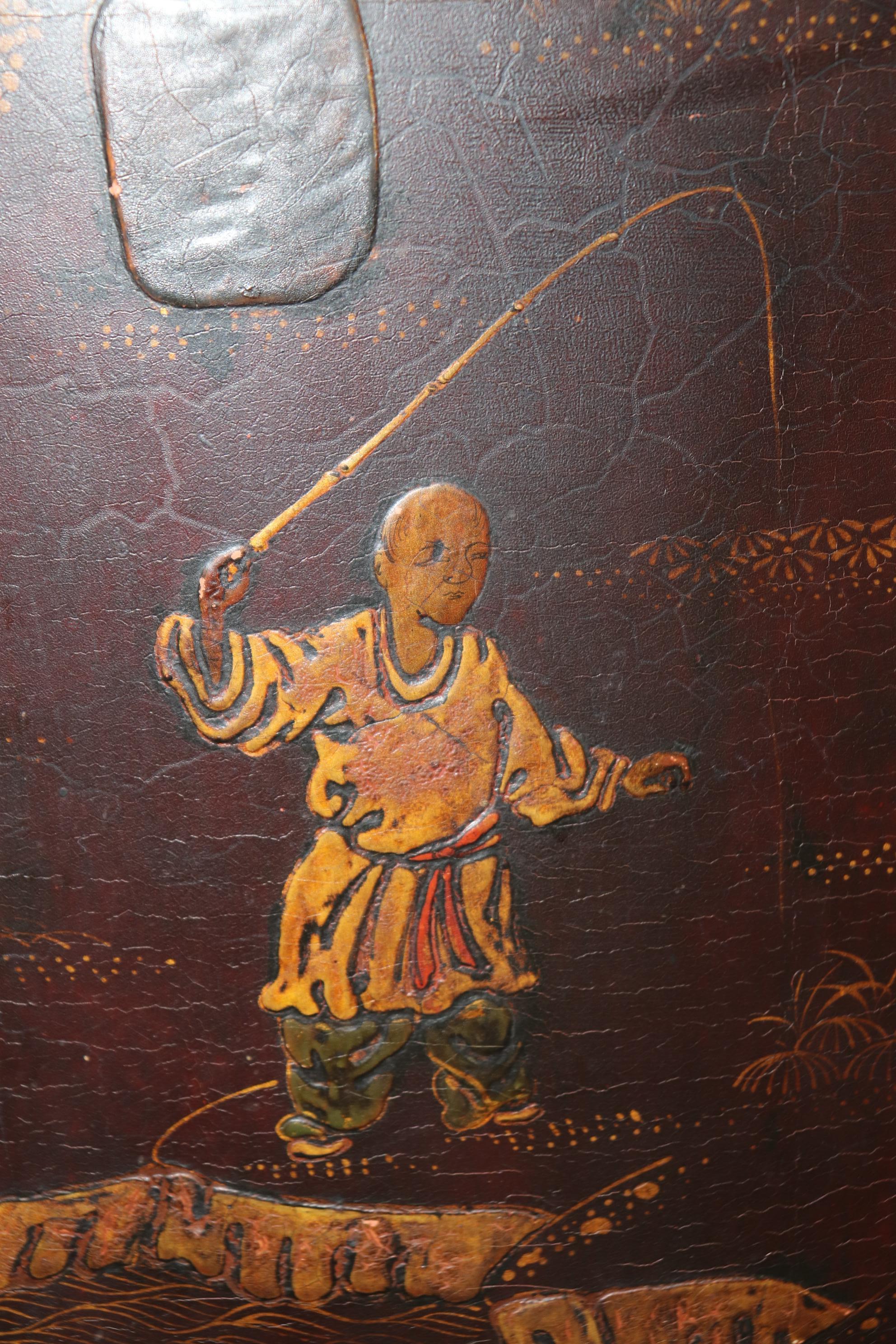 Paire de rares armoires d'angle signées Maison Jansen Chinoiserie en vente 3