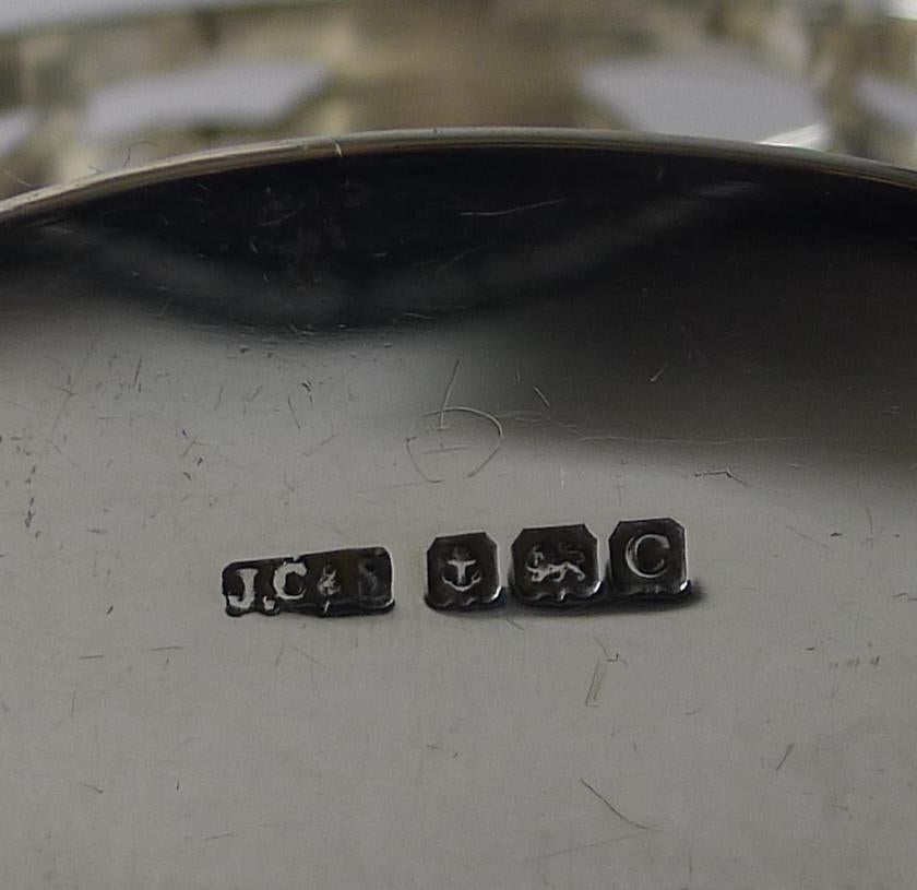Fine Pair Silver & Cairngorm Stone Napkin Rings - 1927 en venta 7