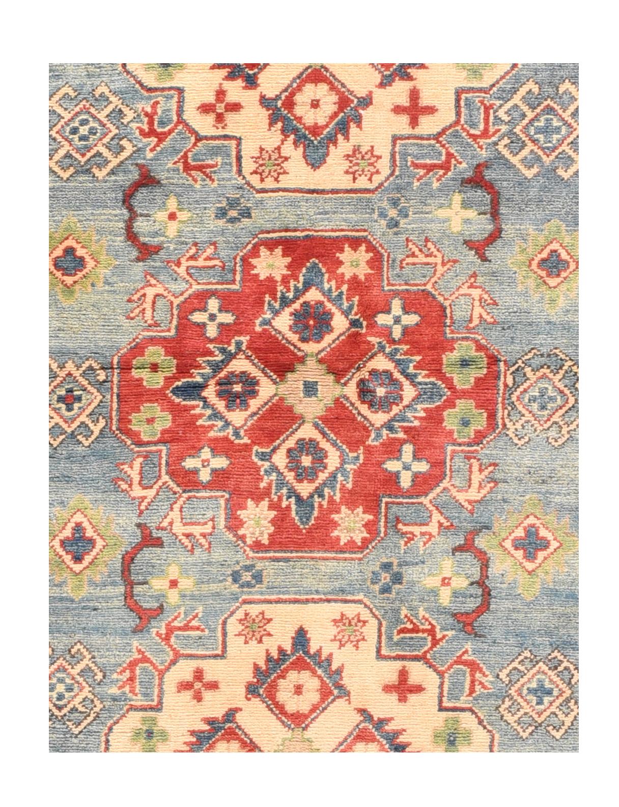 Kazak Rug 3'10'' x 5'10''
Design: Center Medallion

A Pakistani rug (Pak Persian rug or Pakistani carpet) is a type of handmade floor-covering textile traditionally made in Pakistan.

The manufacturing of carpets in Pakistan began in the same way as