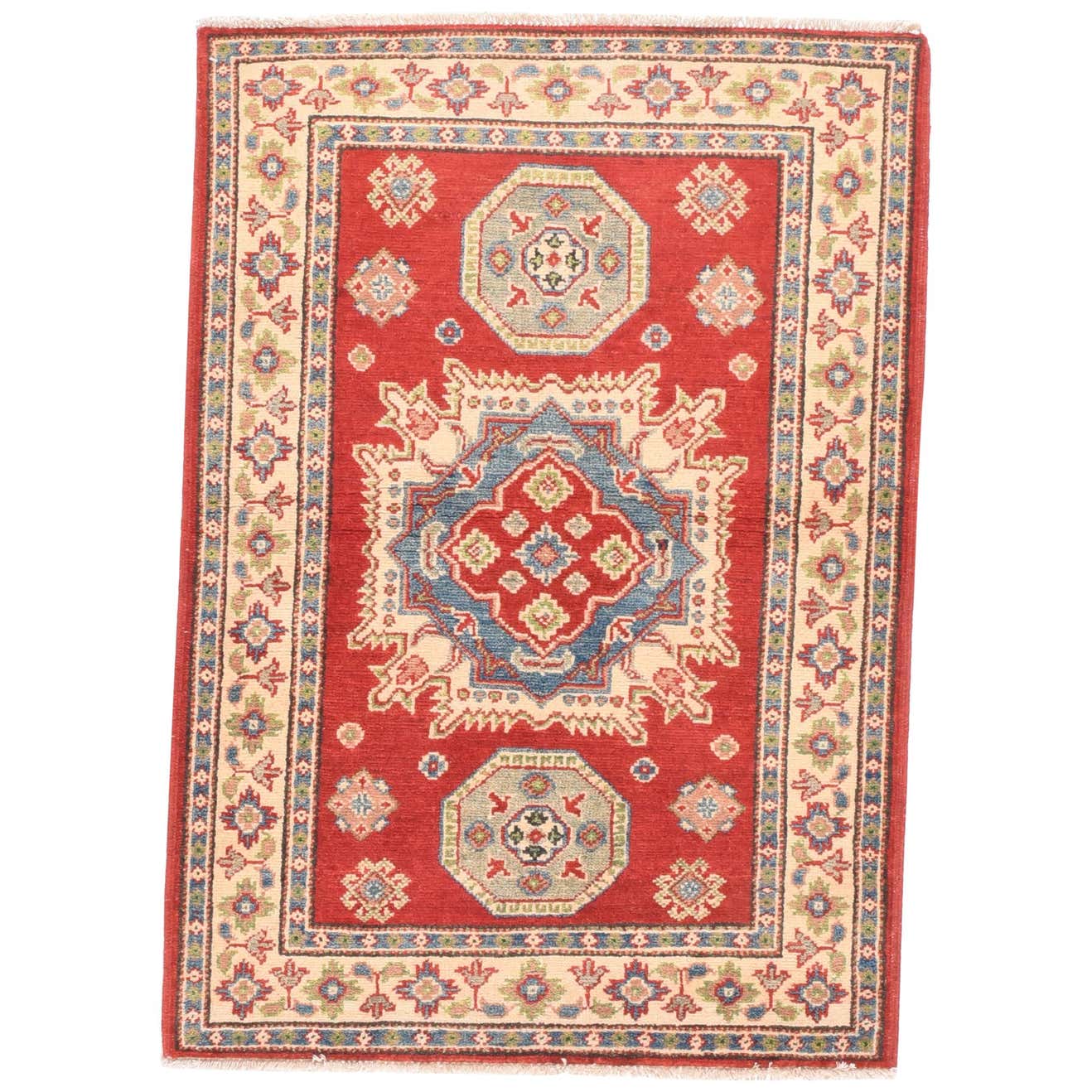 Fine Pak Kazak Pakistan Rug, Hand Knotted For Sale at 1stDibs
