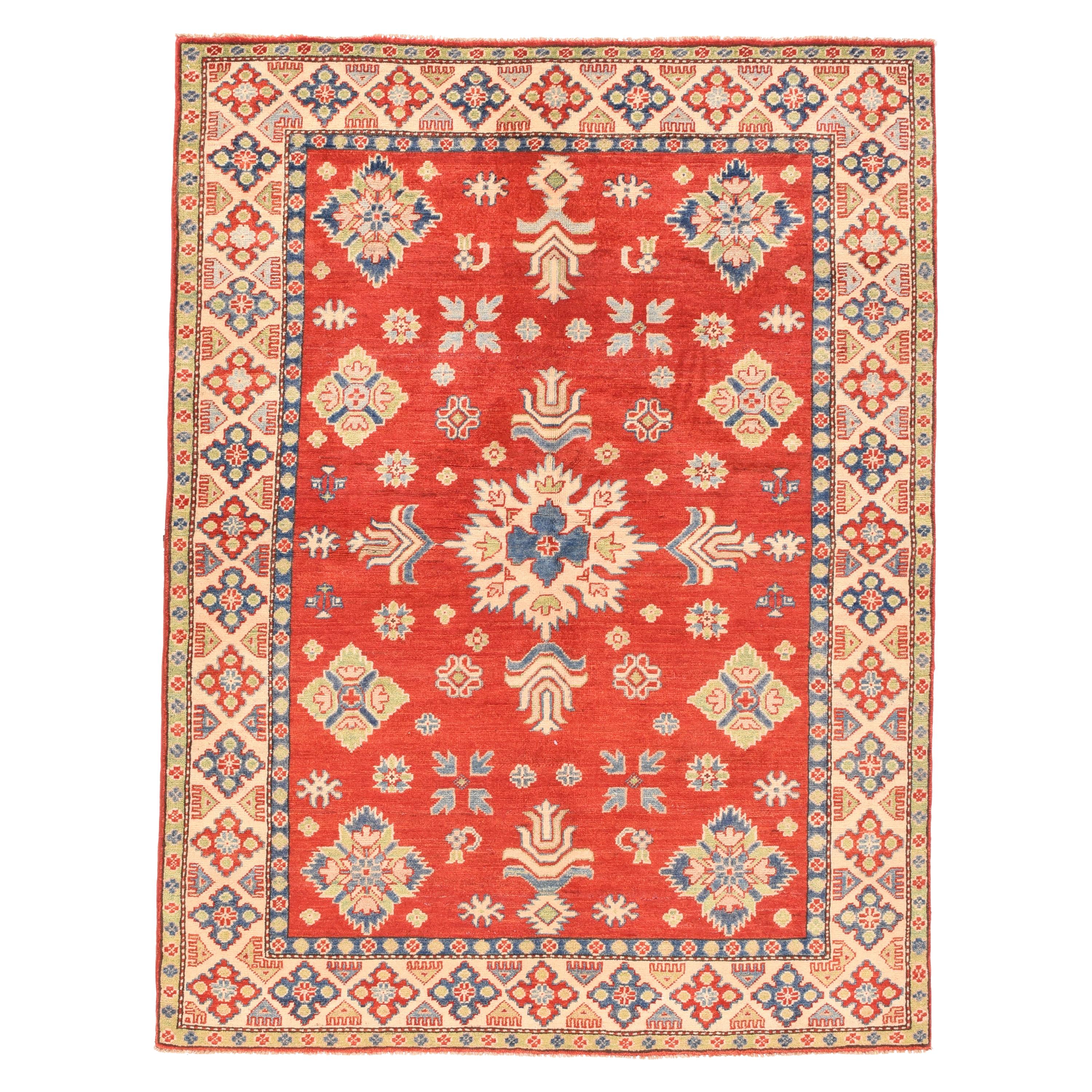 Fine Pak Kazak Pakistan Rug, Hand Knotted For Sale