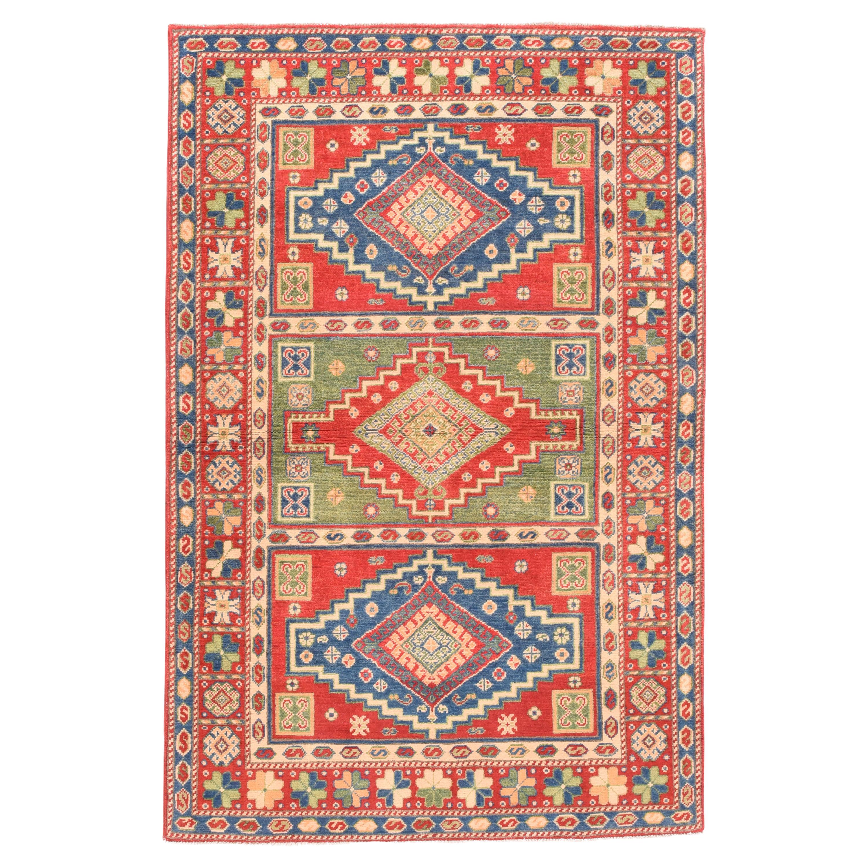 Fine Pak Kazak Pakistan Rug, Hand Knotted For Sale at 1stDibs