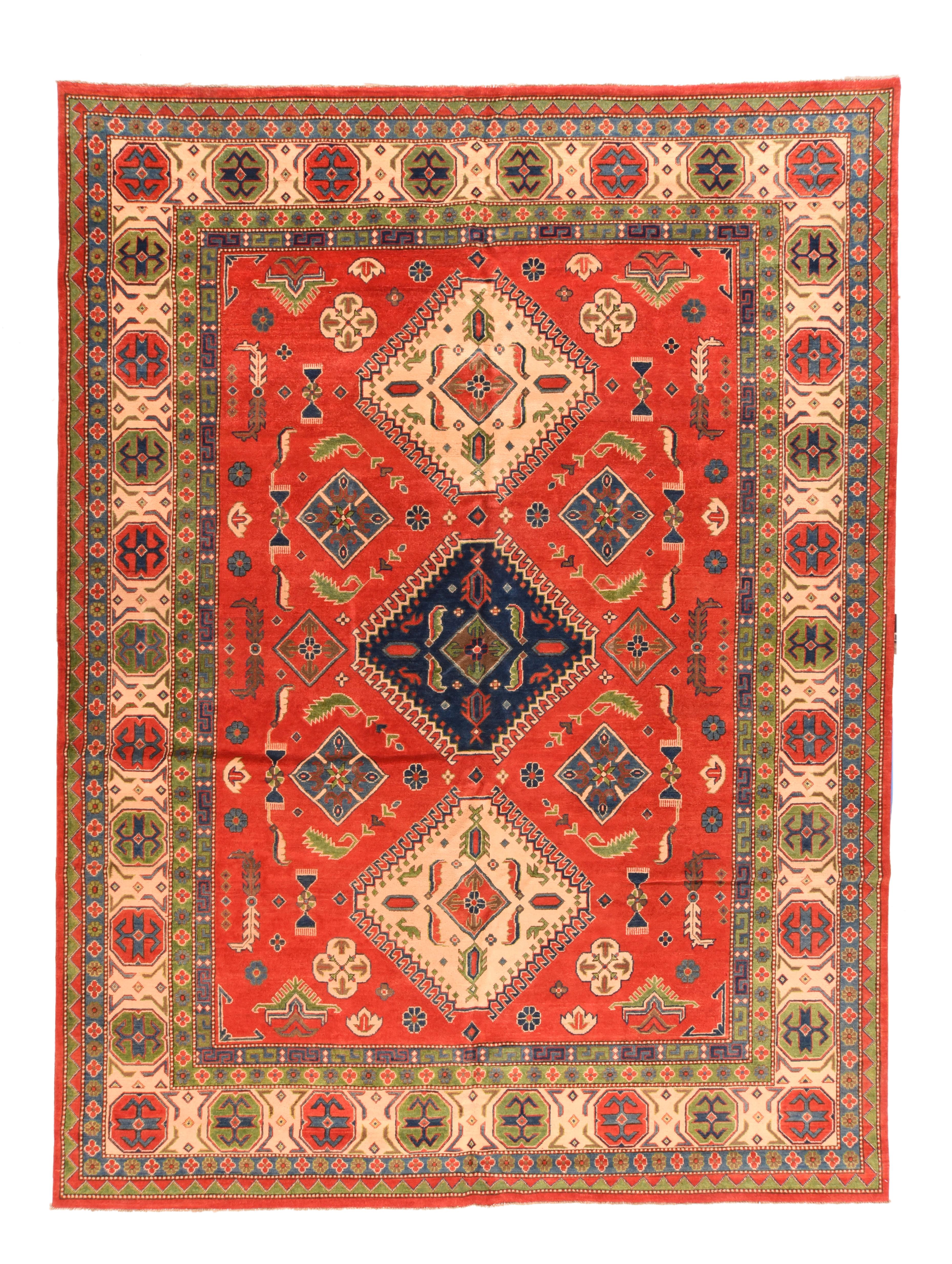 Fine Pak Red Kazak Pakistani Rug, Hand Knotted In New Condition For Sale In New York, NY