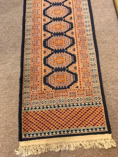 Fine Pakistani Bokhara Semi-Antique 10+ feet Hand-Knotted Carpet Runner 1970s