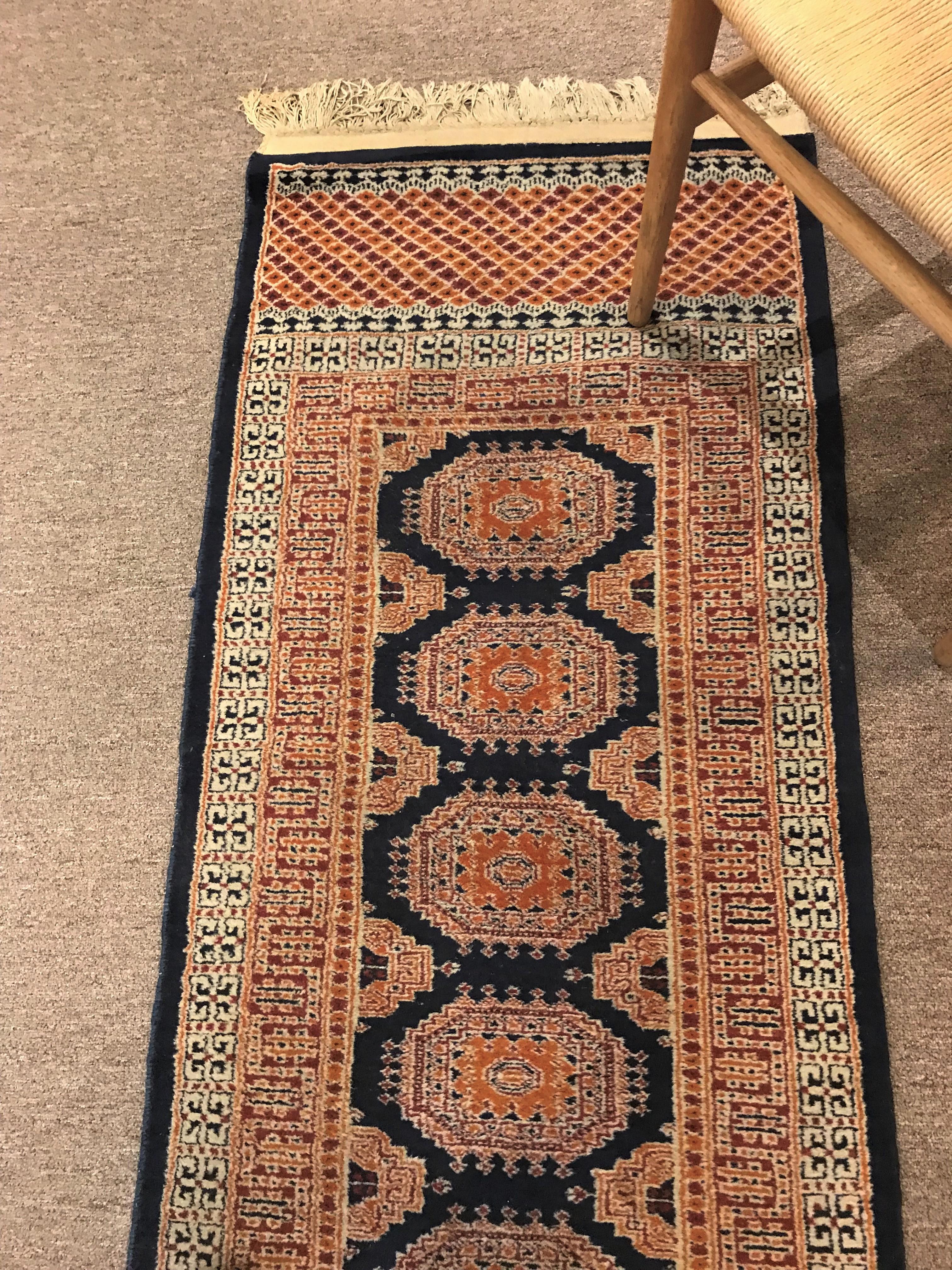 Kazak Fine Pakistani Bokhara Semi-Antique 10+ feet Hand-Knotted Carpet Runner 1970s