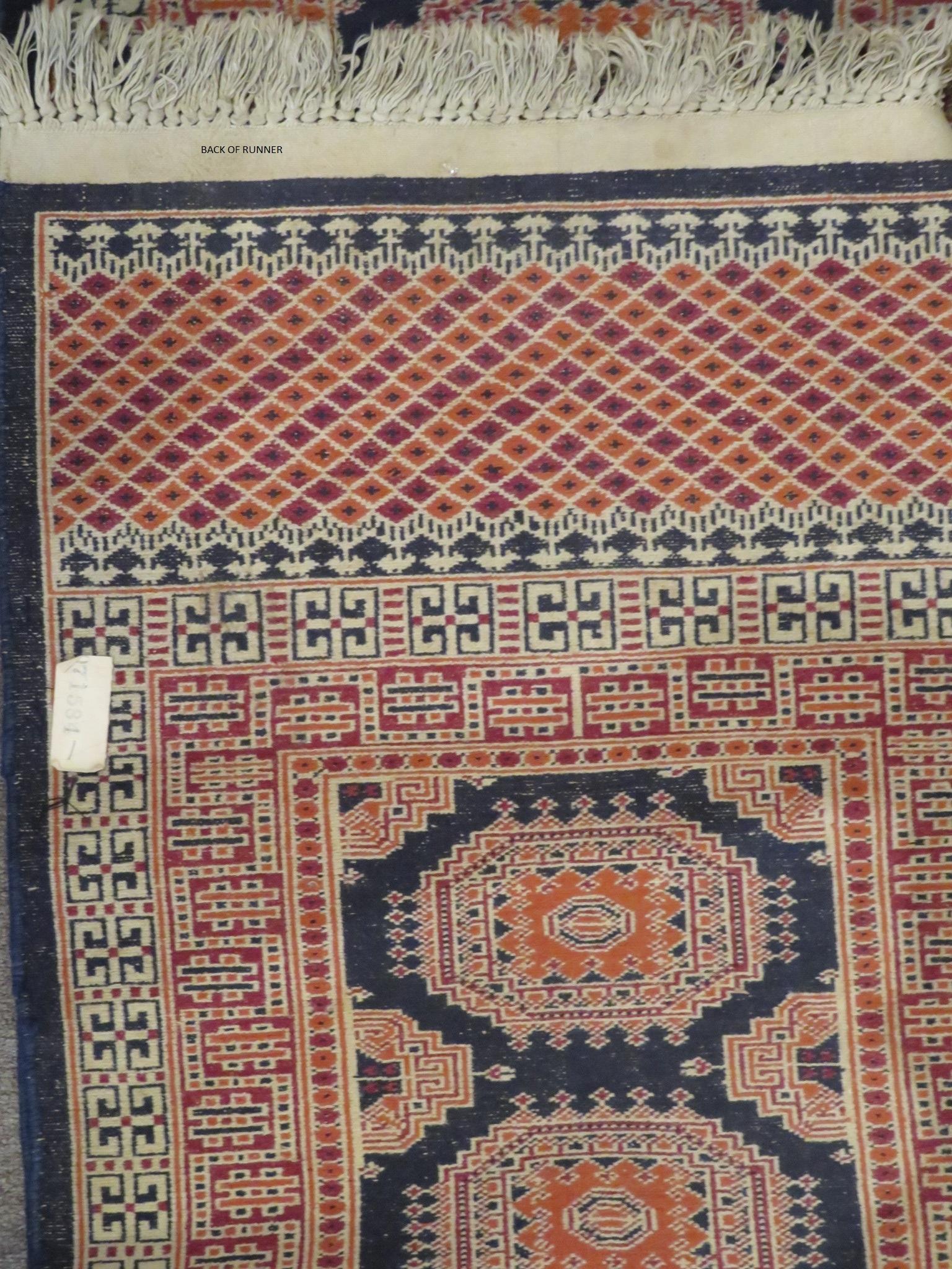 Late 20th Century Fine Pakistani Bokhara Semi-Antique 10+ feet Hand-Knotted Carpet Runner 1970s