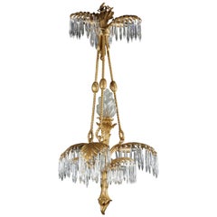 Fine Crystal and Gilded Bronze “Palm” Chandelier, France, Circa 1890