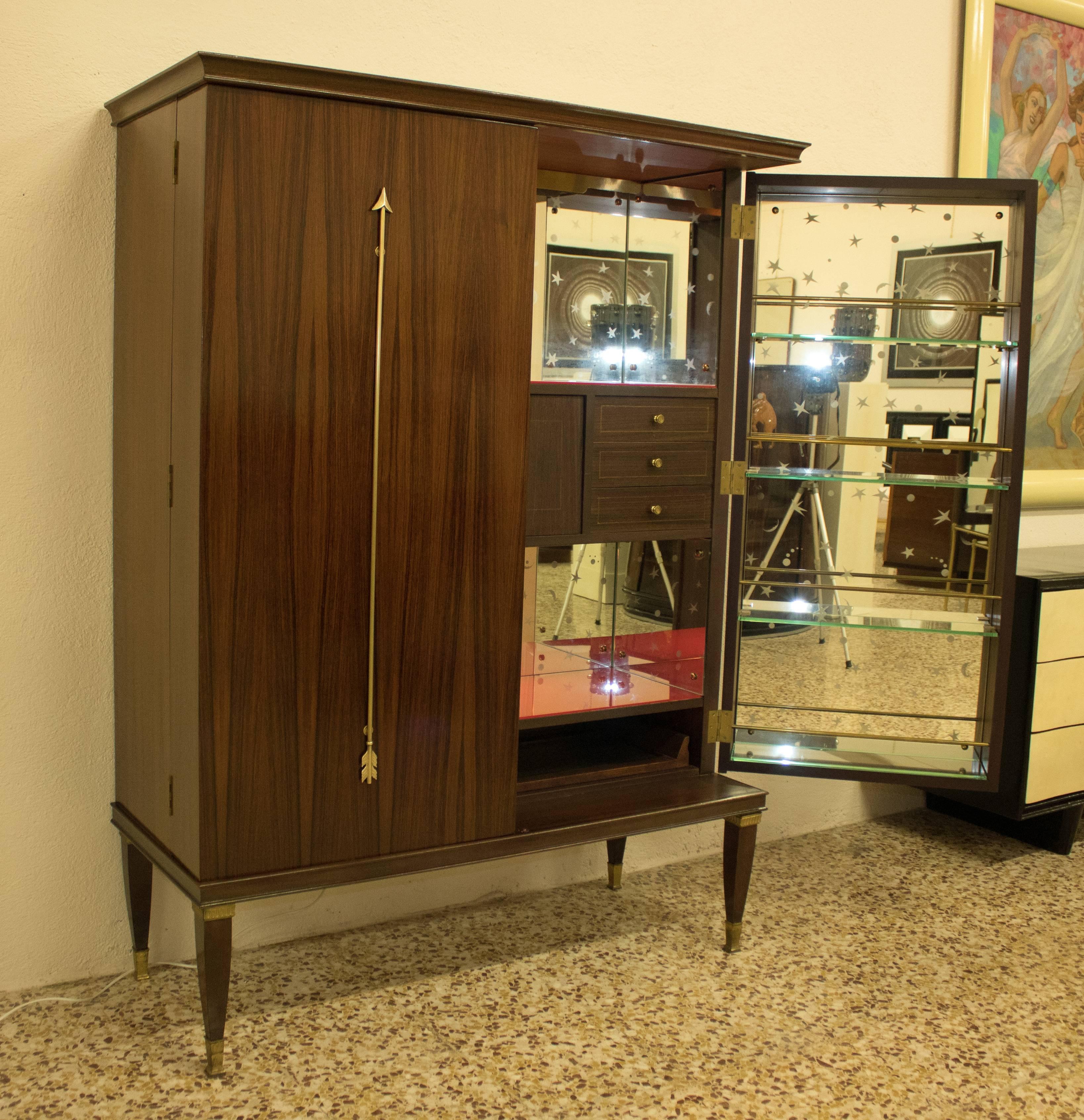 Mid-20th Century Fine Paolo Buffa Bar Cabinet, Italy