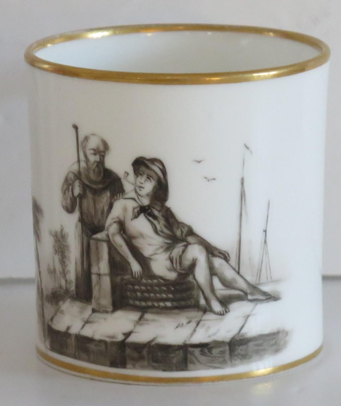 This is a very beautiful porcelain coffee can made by a French Paris maker, dating to the early 19th century, circa 1810.

The very fine Paris Porcelain coffee can, which is very well painted 