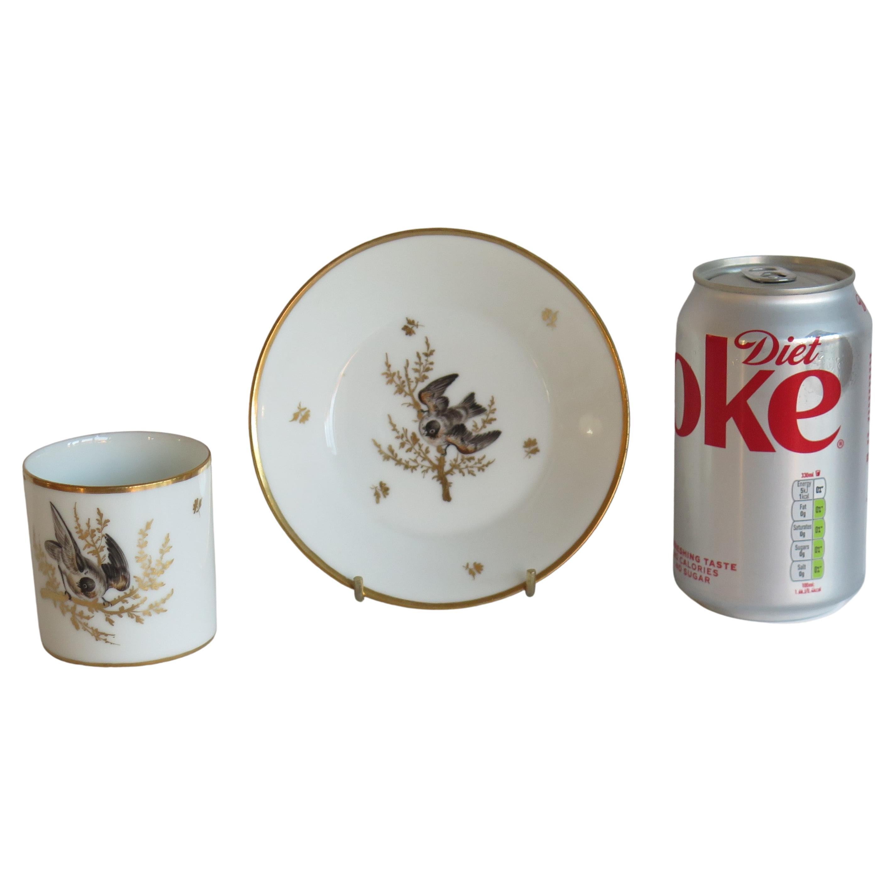 Dúo de cafetera y platito de porcelana fina de París pintada a mano, francesa circa 1800 en venta 5
