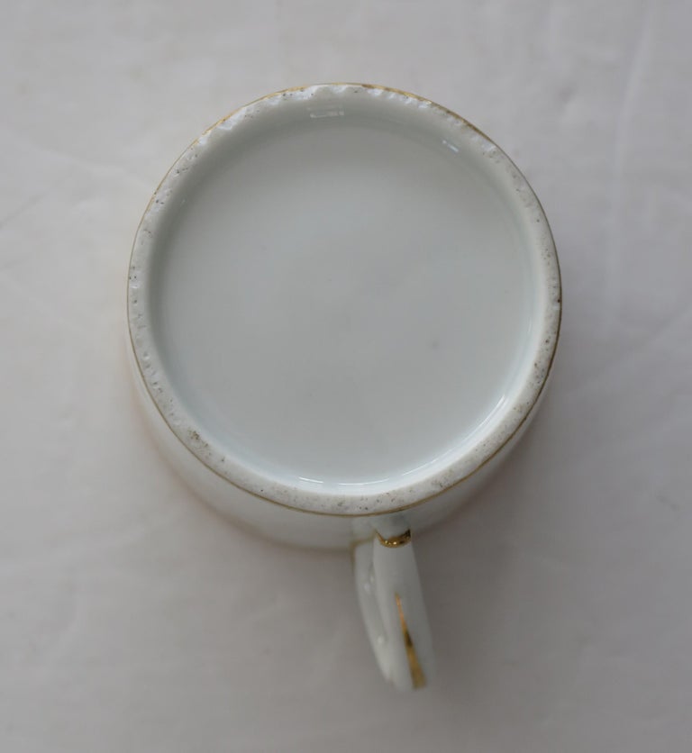 Fine Paris Porcelain Coffee Can & Saucer hand painted, French circa 1800 For Sale 4