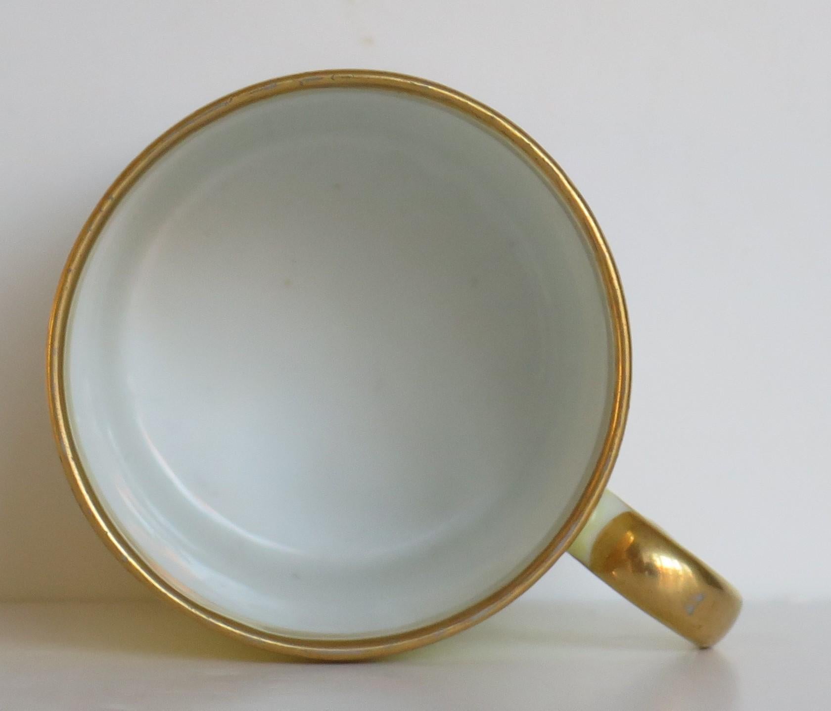 Paris Porcelain Coffee Can & Saucer Lemon Engrisaille, French Ca 1800 For Sale 3