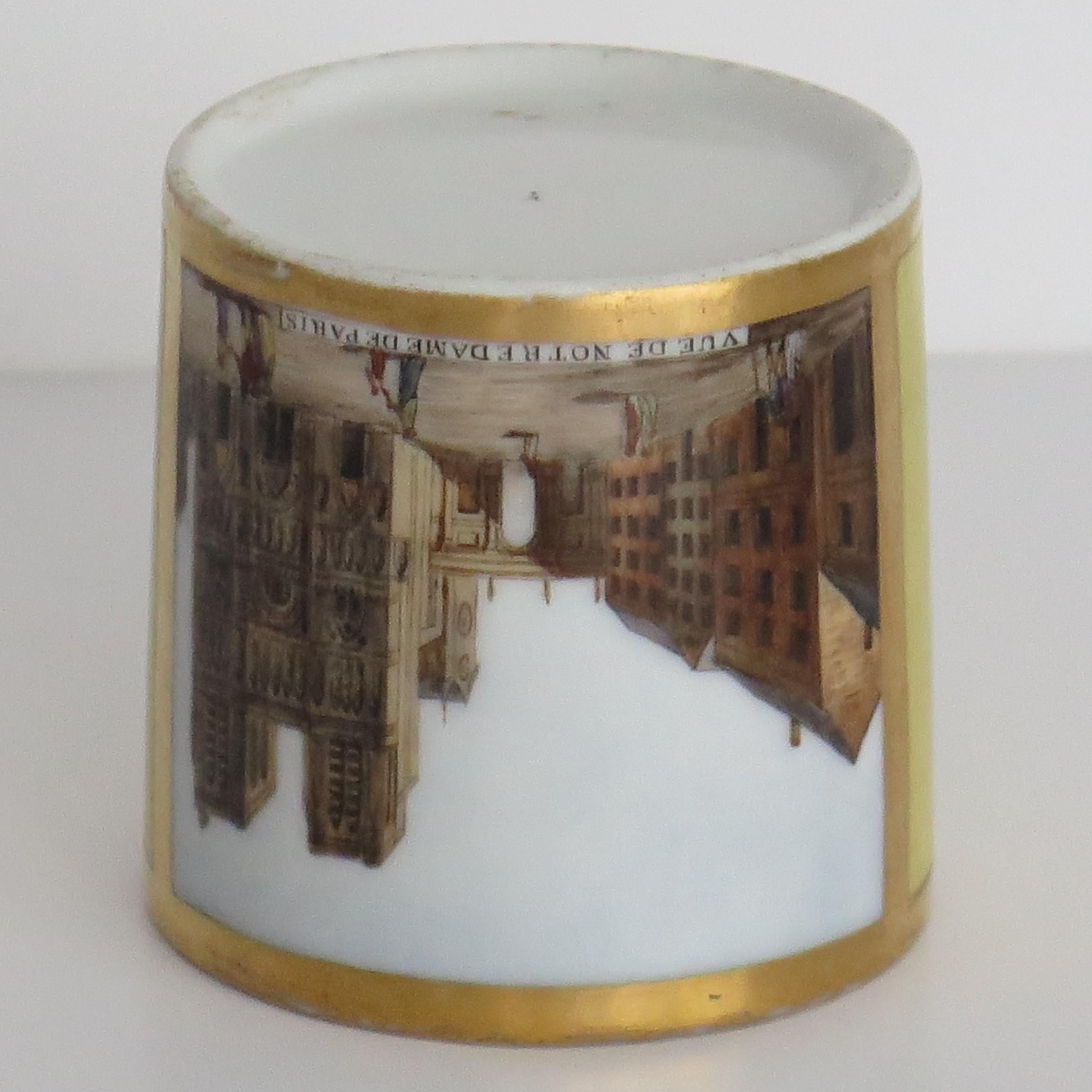 Canne à café en porcelaine fine de Paris Vue de Notredame De Paris, vers 1795 en vente 5