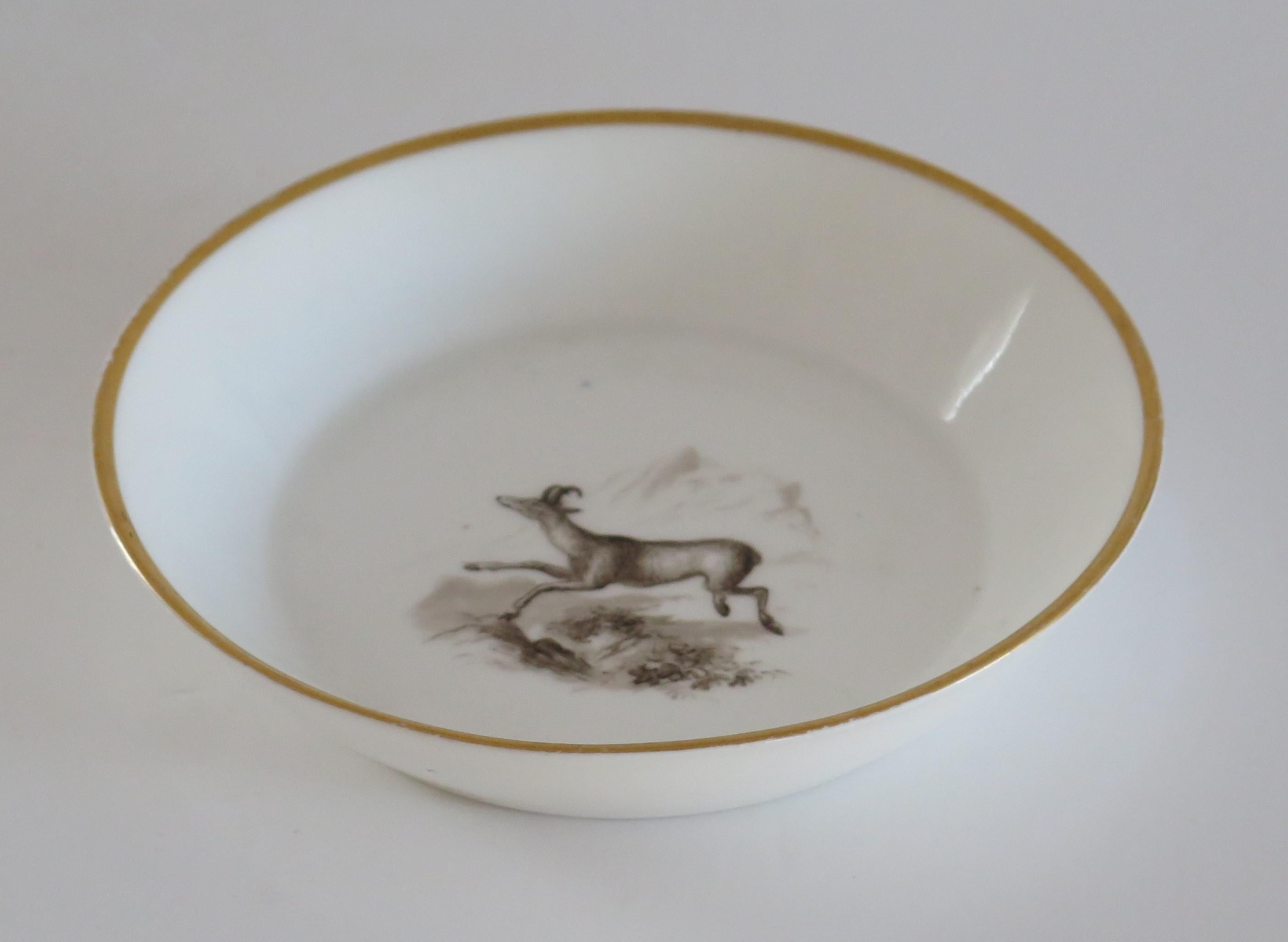 This is a very beautiful porcelain saucer made by a French Paris maker, dating to the early 19th century, circa 1810.

The saucer is very well painted 