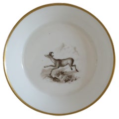 Fine Paris Porcelain Saucer with 'En Grisaille', Decoration, French, circa 1810