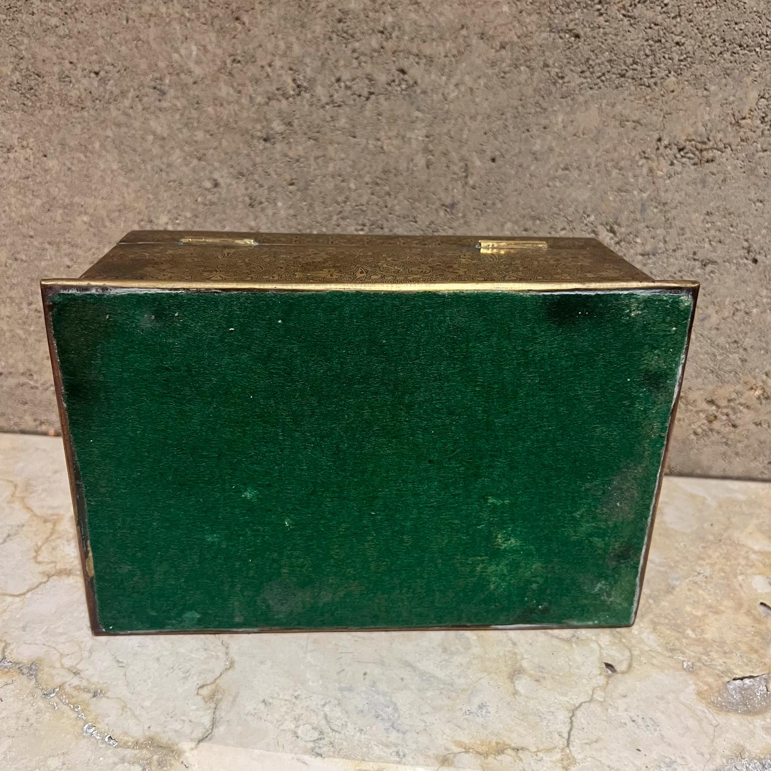 Fine Patinated Etched Brass Jewelry Box Style Tiffany For Sale 7