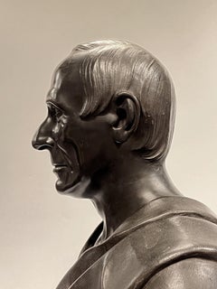 Fine Large Patinated Bronze Bust of a Roman or Greek Nobleman