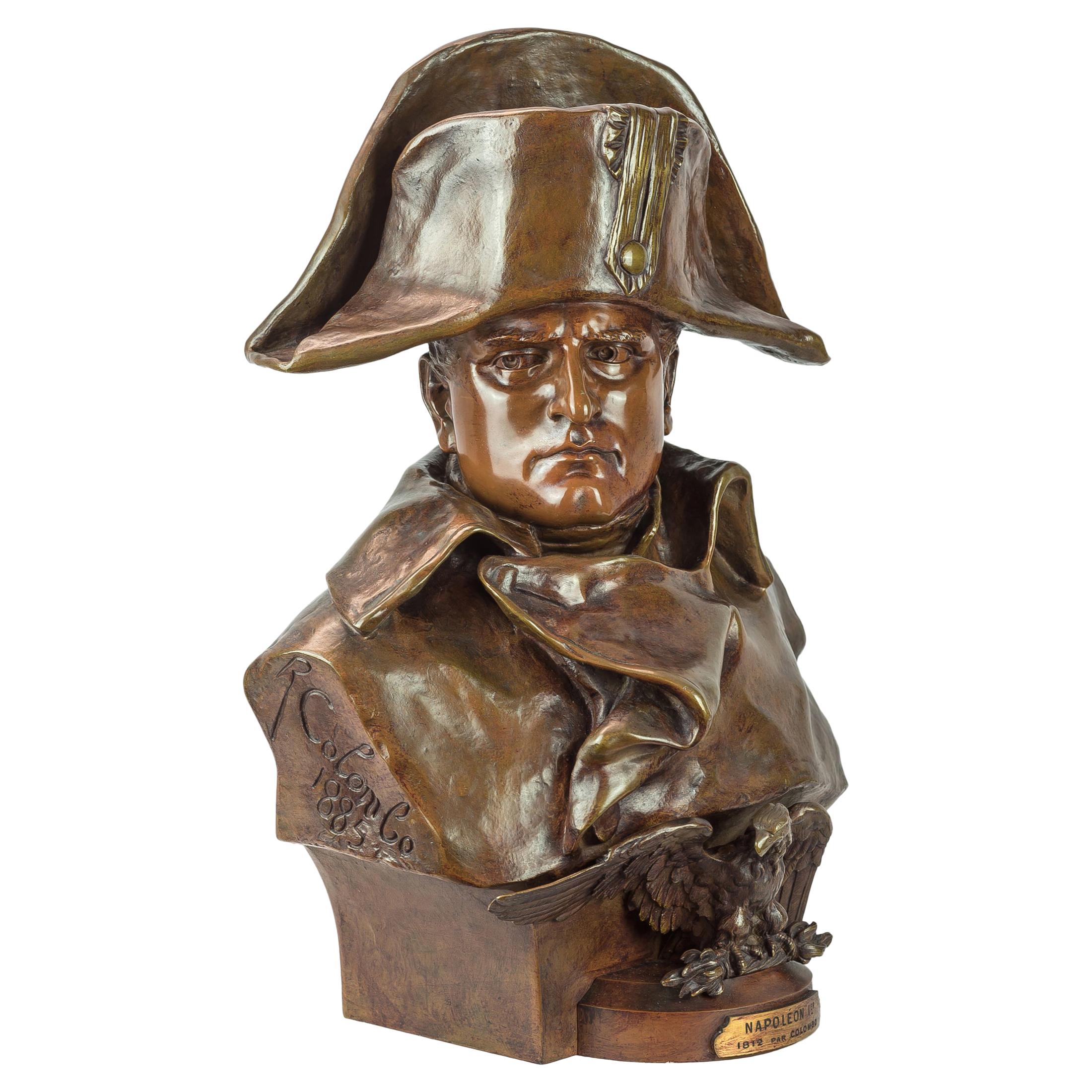 Fine Patinated Bronze Bust of Napoleon Bonaparte by Renzo Colombo