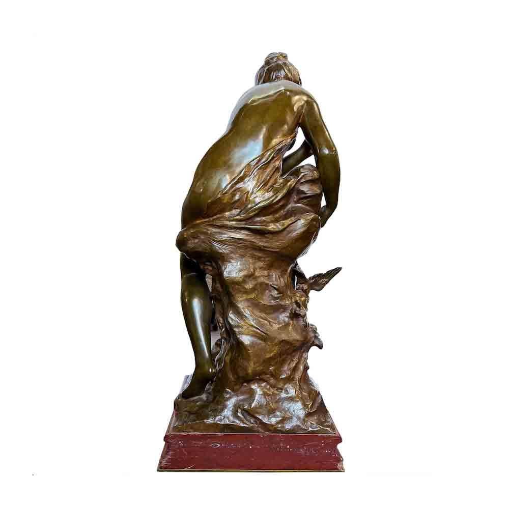 Fine Patinated Bronze Statue by Mathurin Moreau In Good Condition For Sale In New York, NY