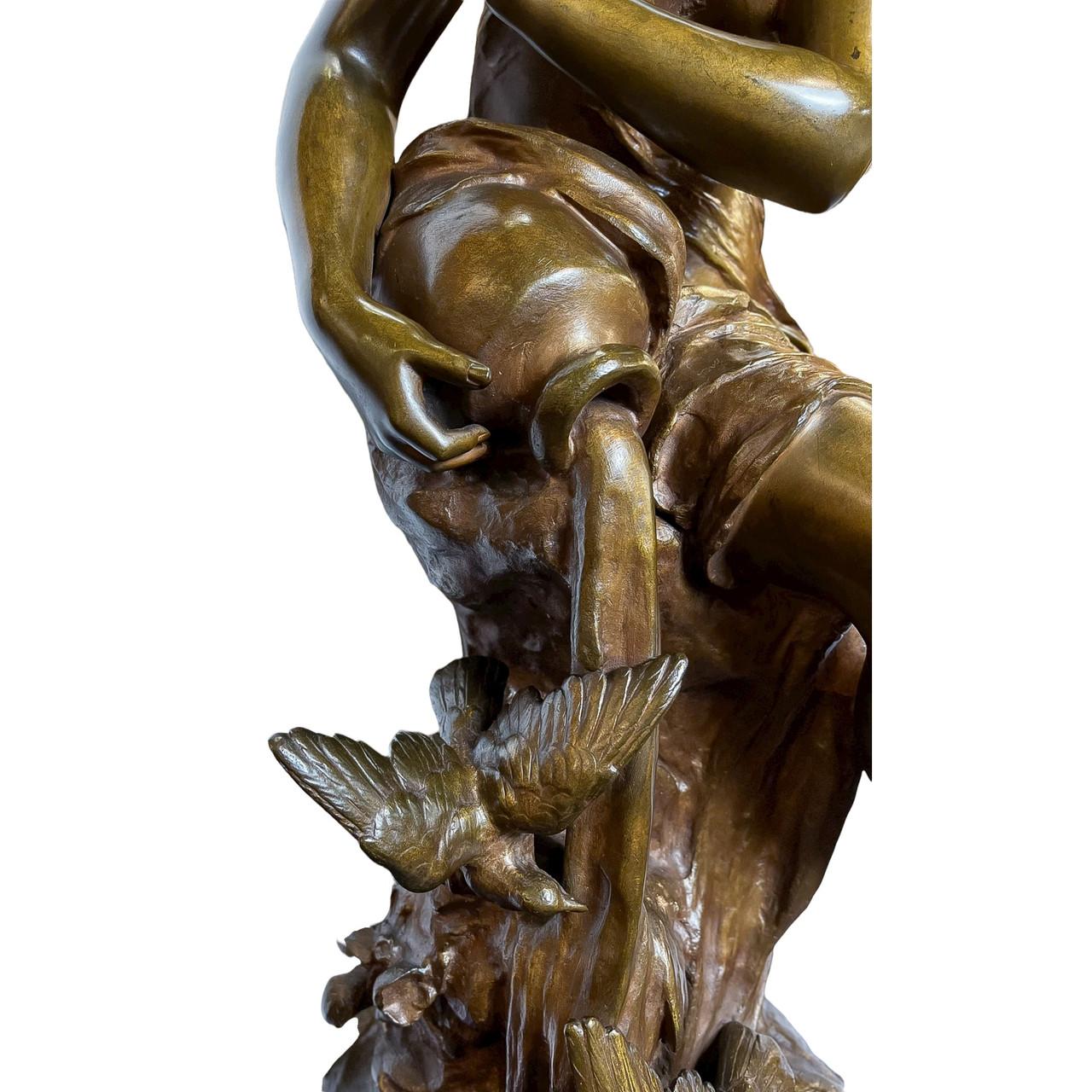 Fine Patinated Bronze Statue by Mathurin Moreau For Sale 1