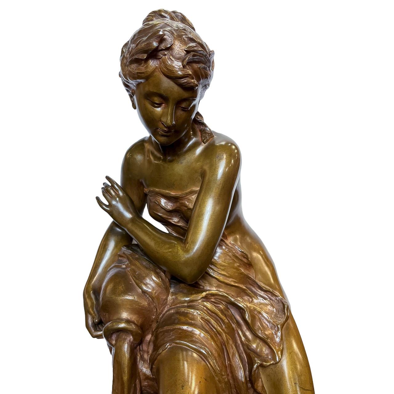XIXe siècle Statue en bronze finement patiné de Mathurin Moreau en vente