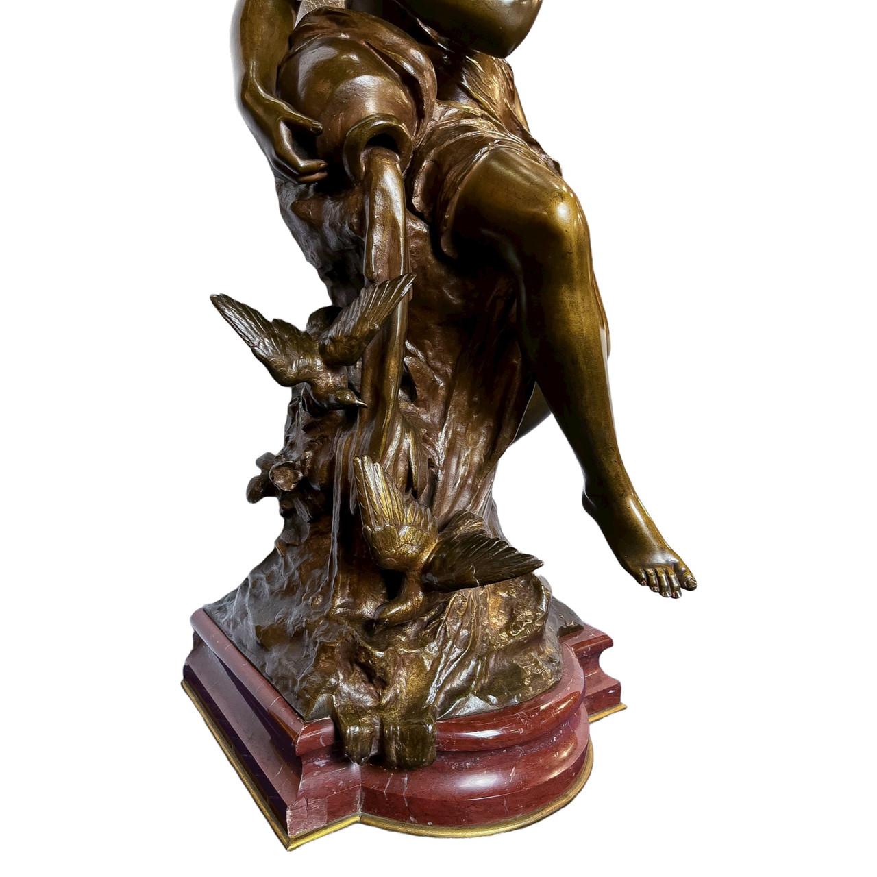 Fine Patinated Bronze Statue by Mathurin Moreau For Sale 3