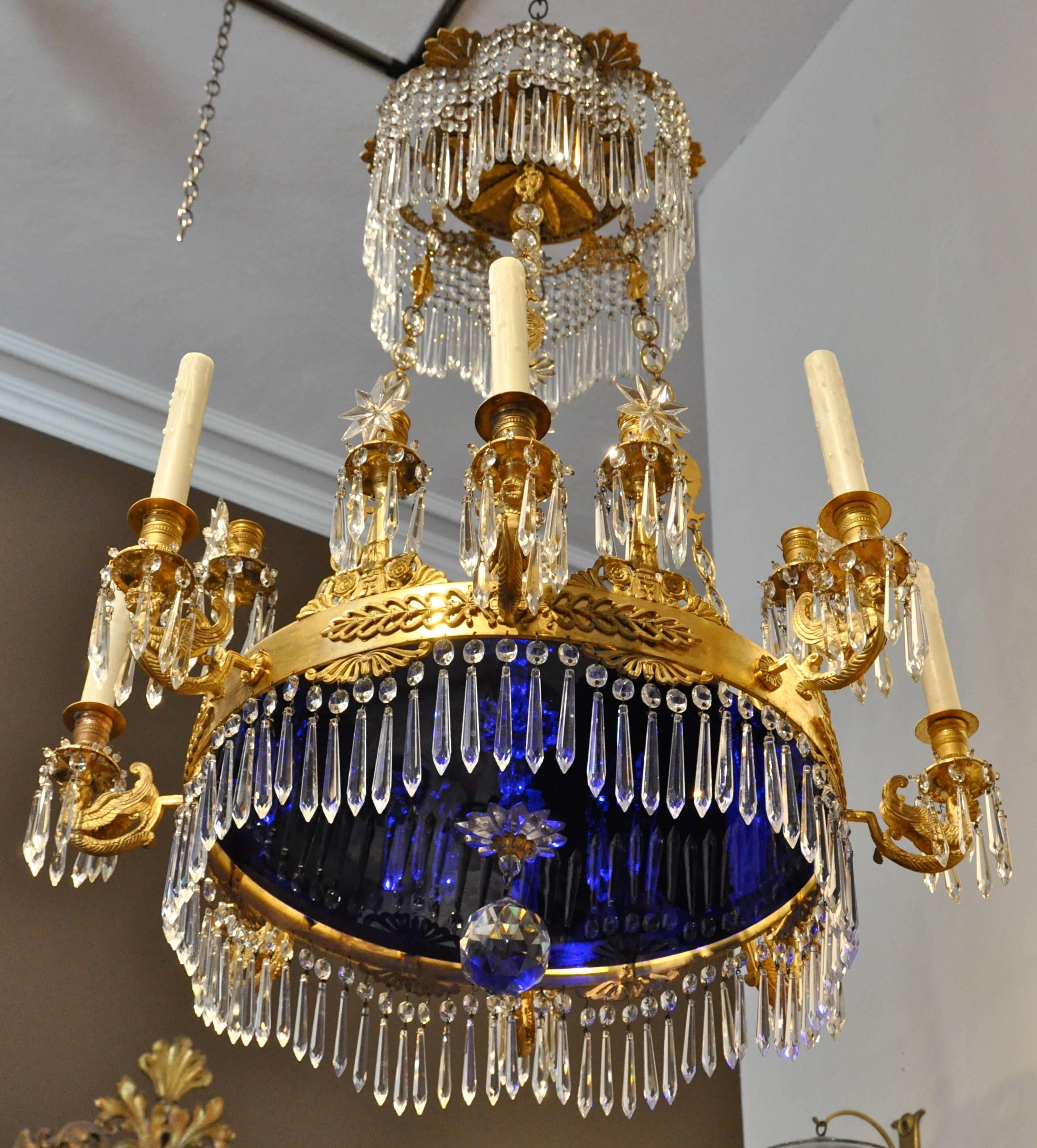 Fine Period 19th Century Russian Empire Ormolu Chandelier In Good Condition In Essex, MA