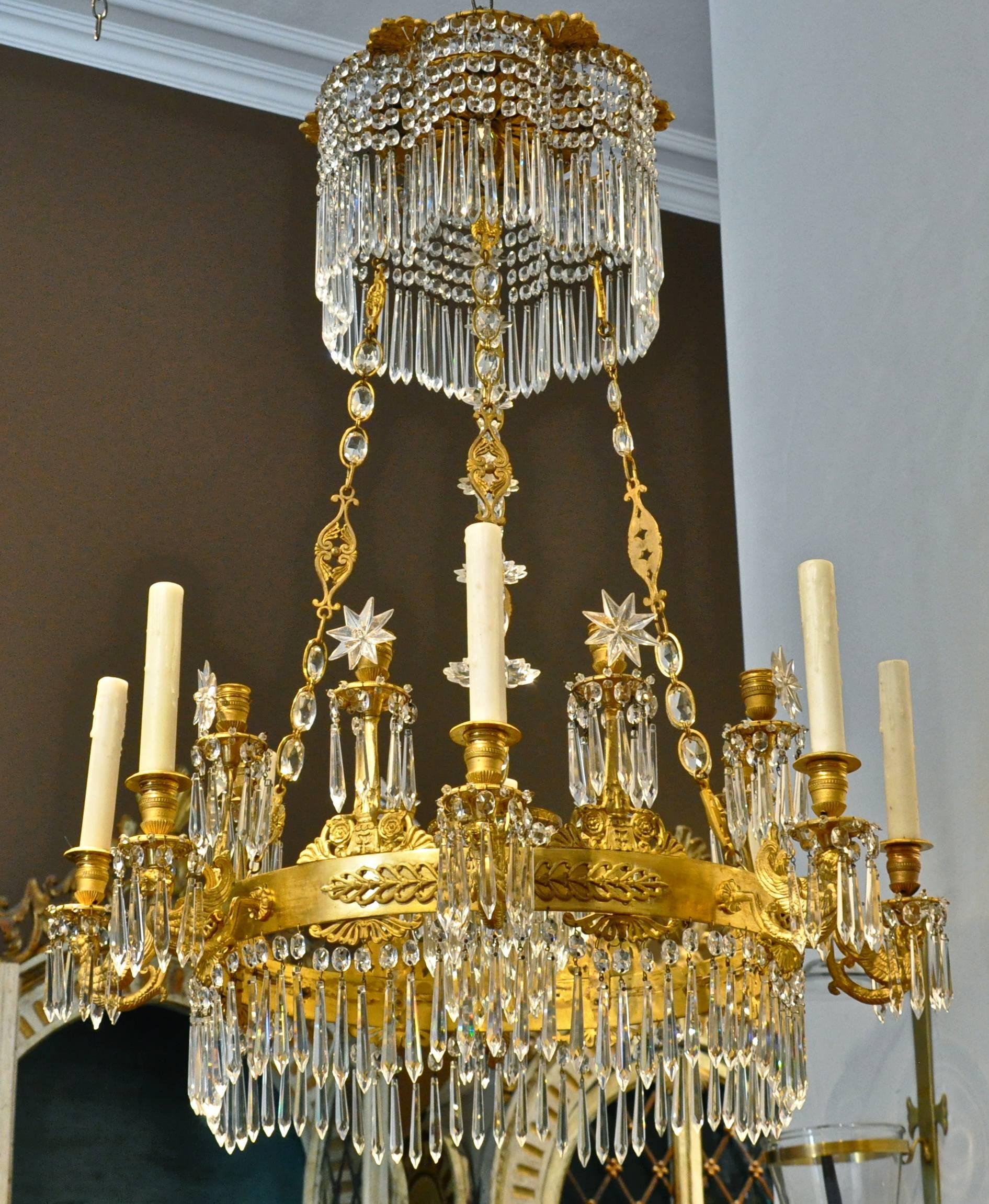 Bronze Fine Period 19th Century Russian Empire Ormolu Chandelier