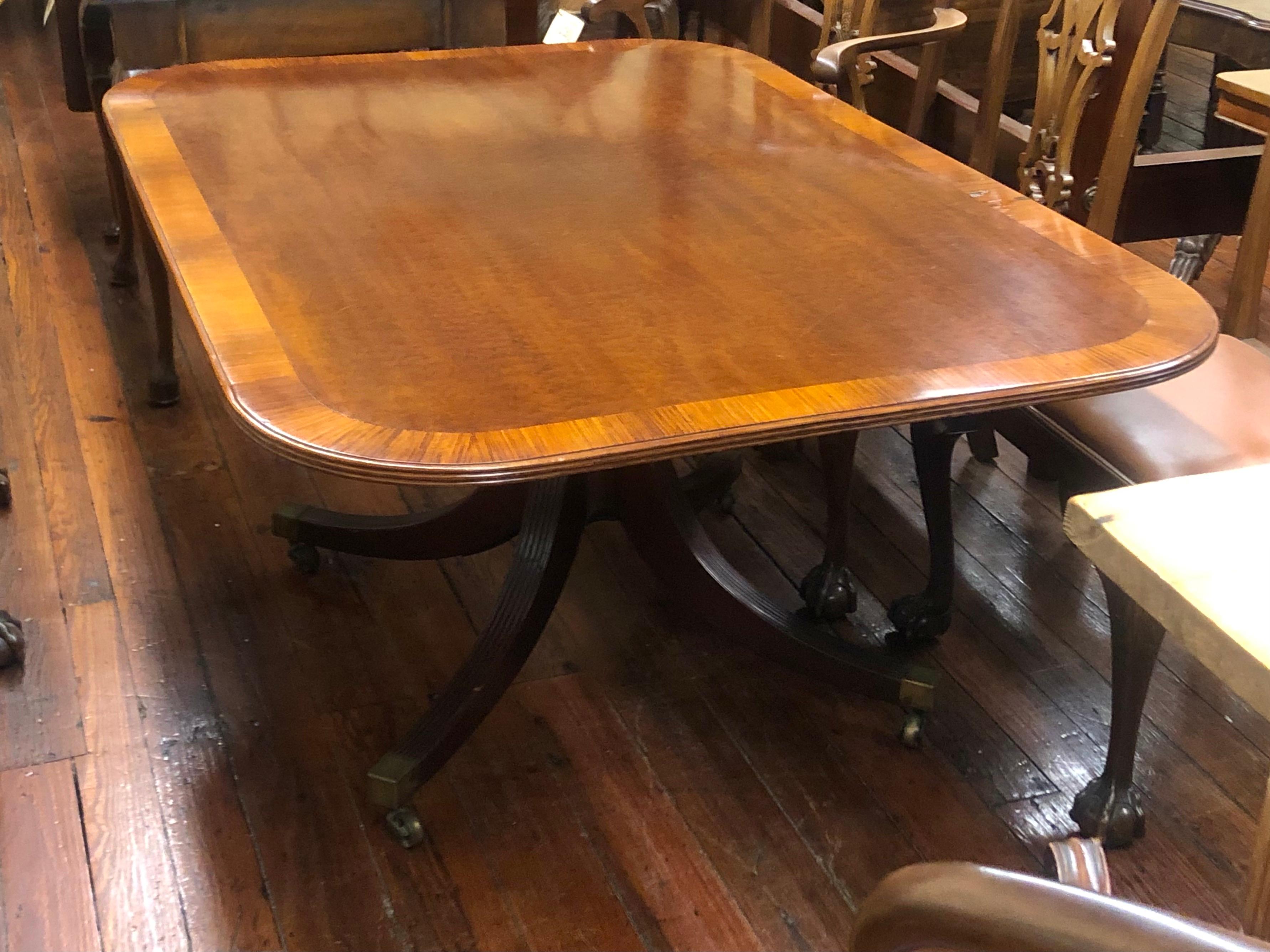 Fine Period Geo, III Sheraton Style Tilt Top Rectangular Dining or Bkfst. Table For Sale 4