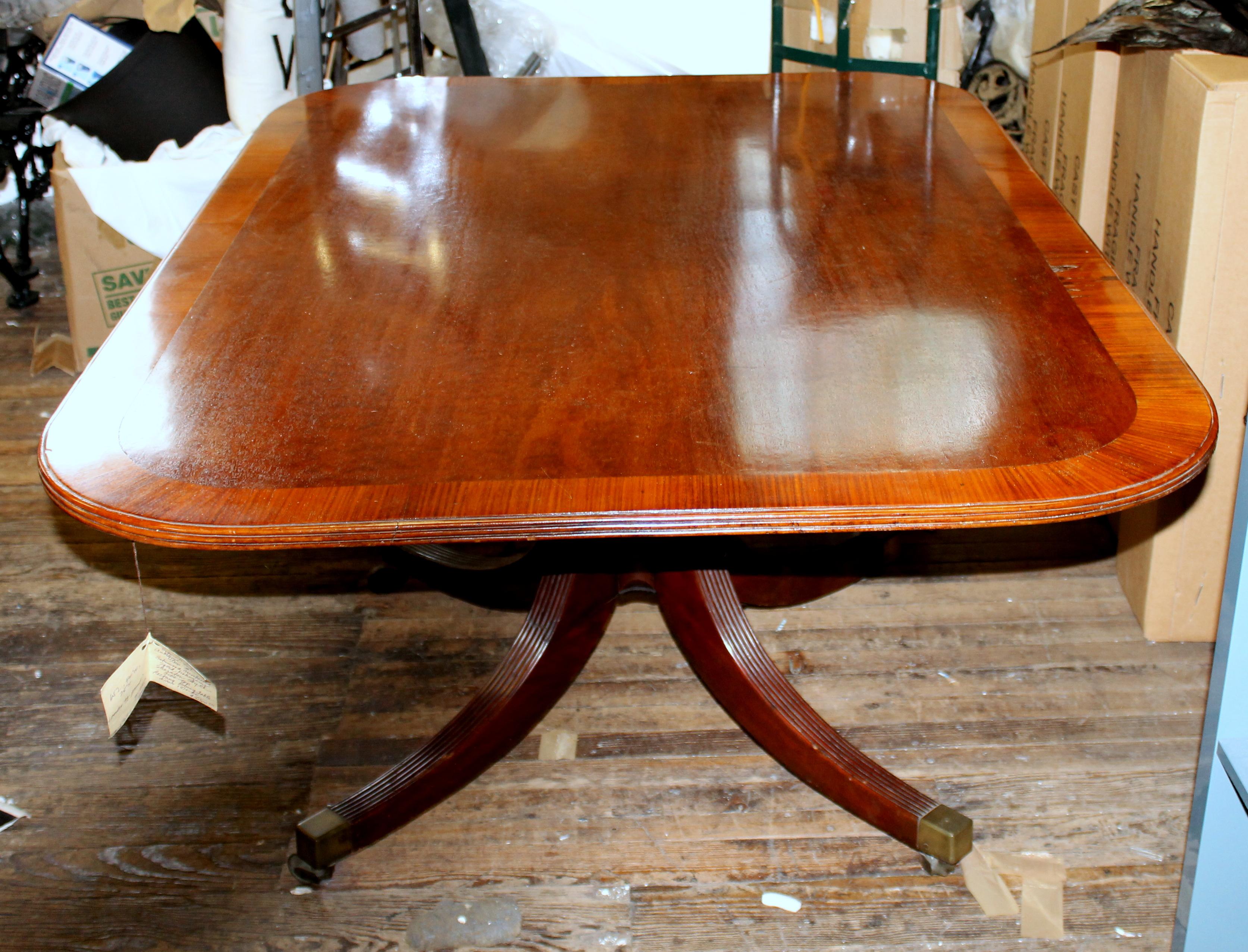 English Fine Period Geo, III Sheraton Style Tilt Top Rectangular Dining or Bkfst. Table For Sale