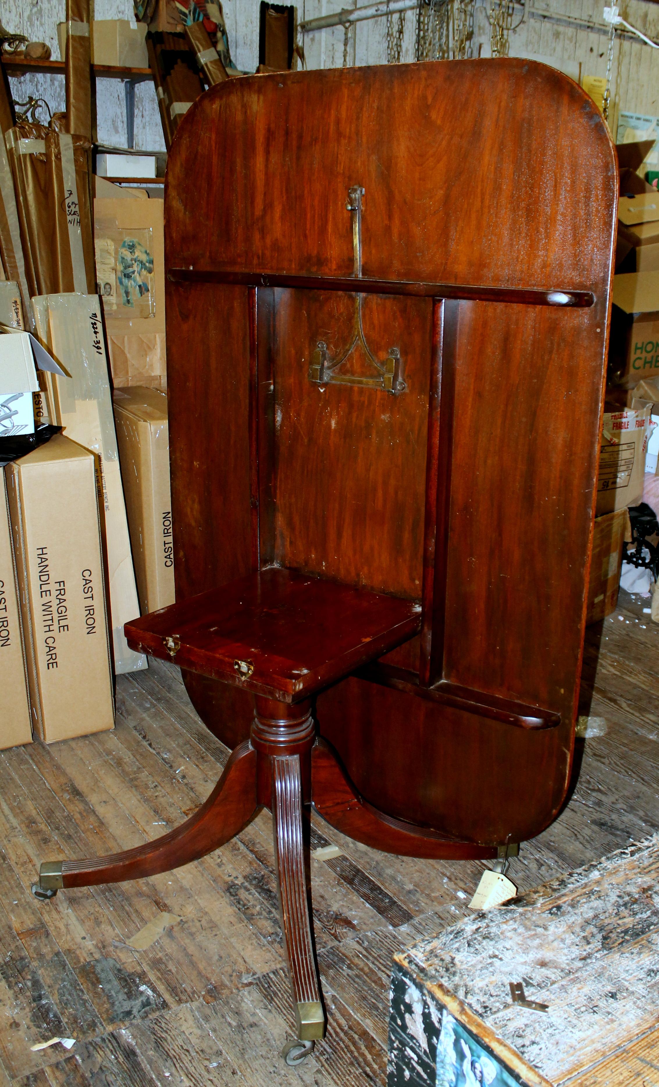 Mahogany Fine Period Geo, III Sheraton Style Tilt Top Rectangular Dining or Bkfst. Table For Sale