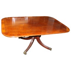 Antique Fine Period Geo, III Sheraton Style Tilt Top Rectangular Dining or Bkfst. Table