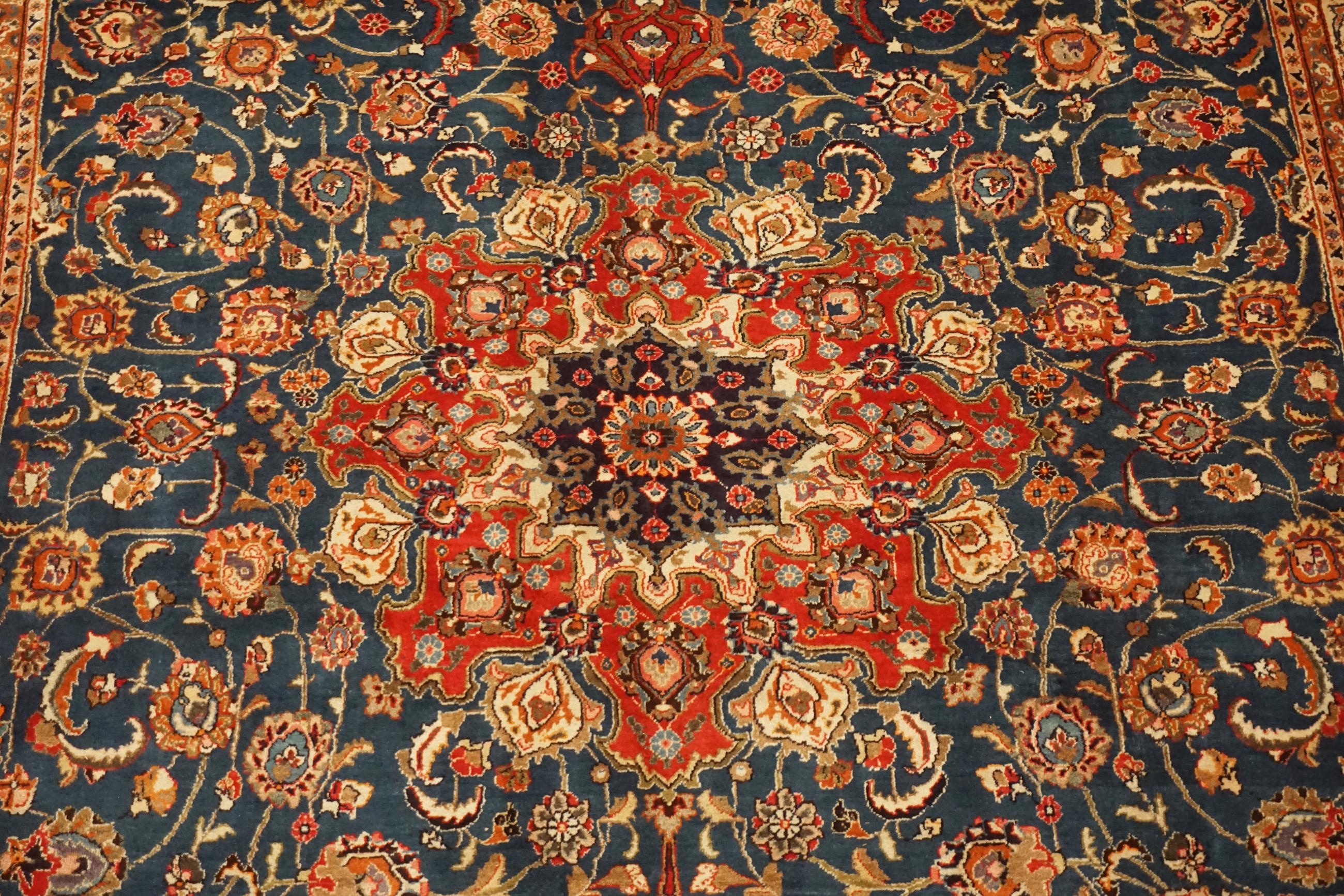 Hand-Knotted Fine Persian Isfahan, circa 1960 For Sale