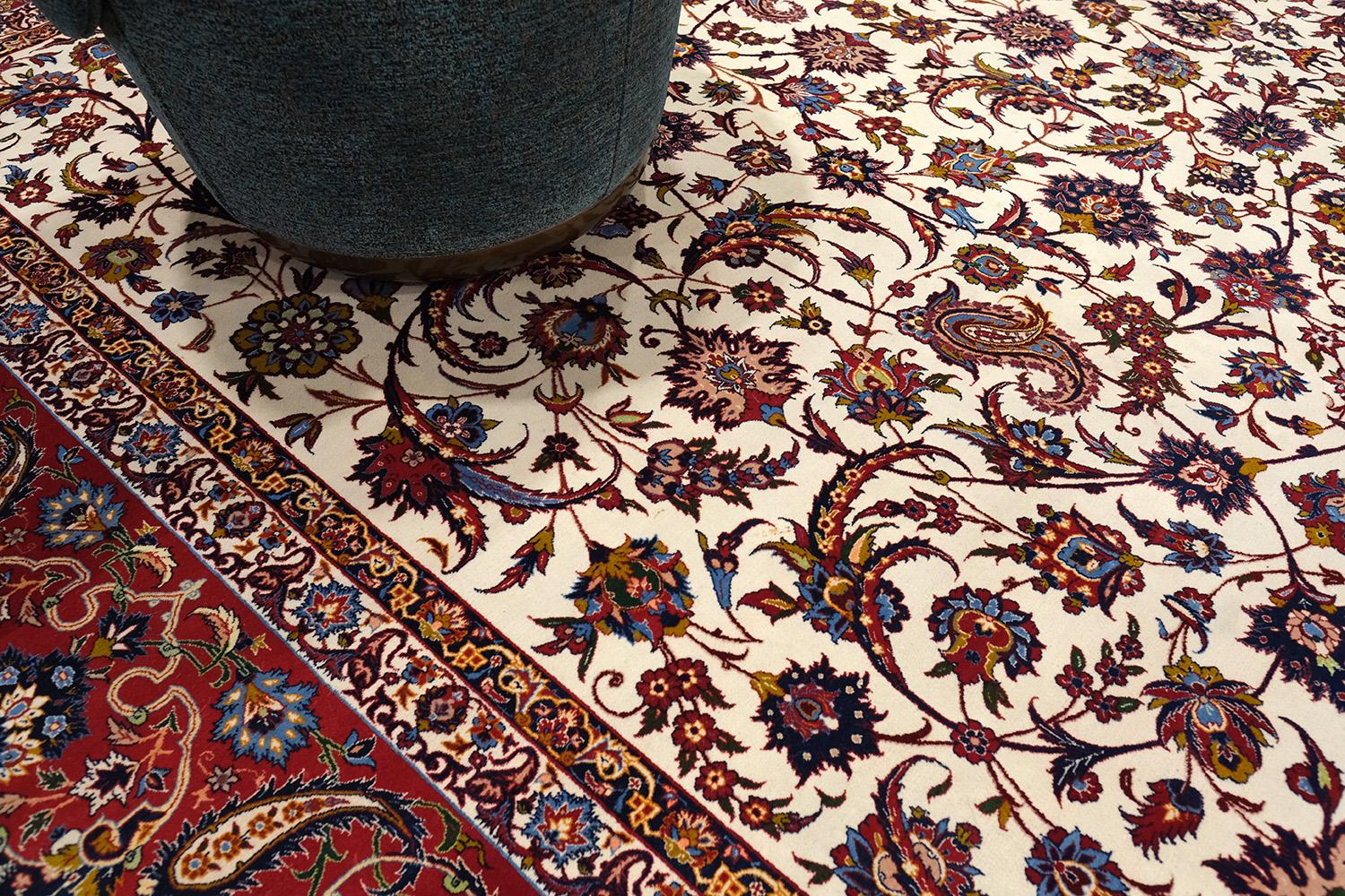 Feiner persischer Isfahan-Teppich 29226 (Handgeknüpft) im Angebot