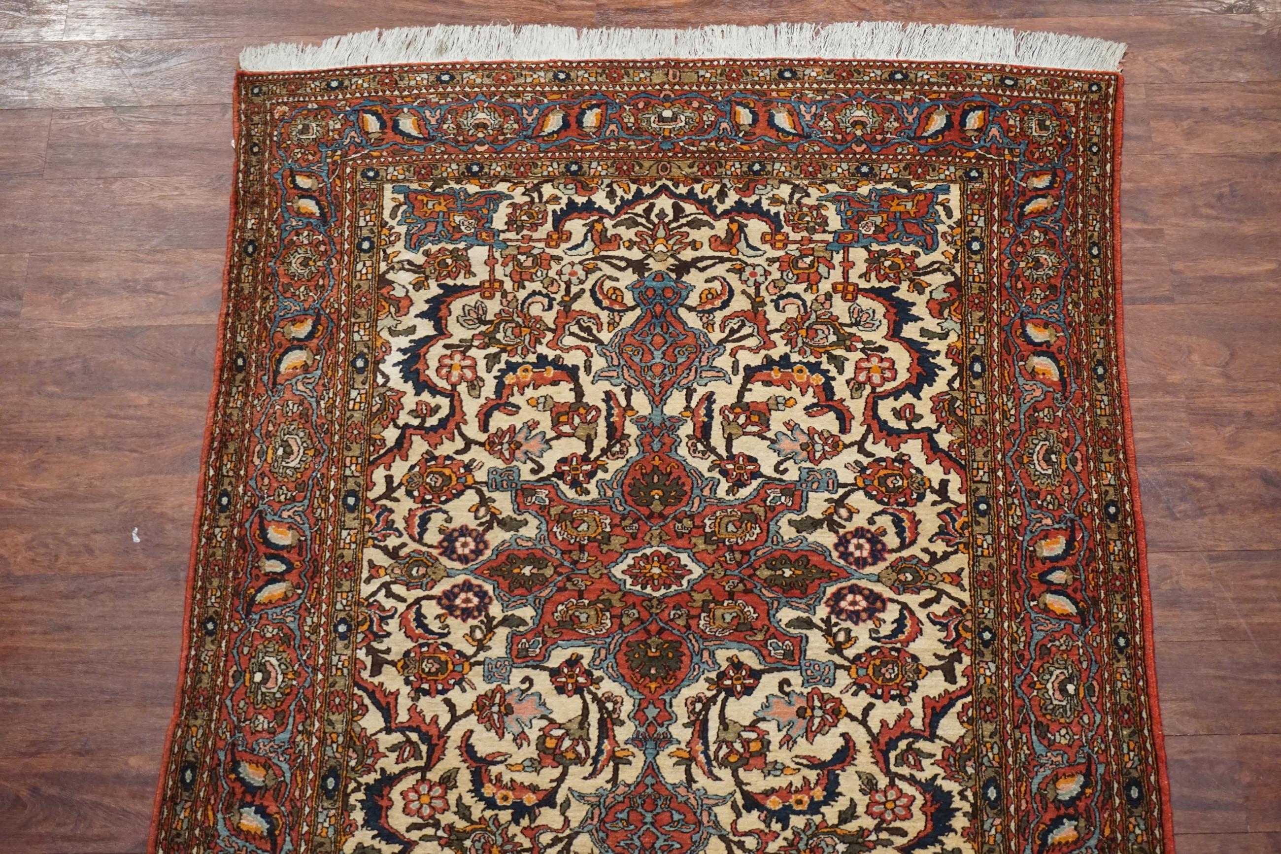 Hand-Knotted Fine Persian Isfahan Rug, circa 1940 For Sale