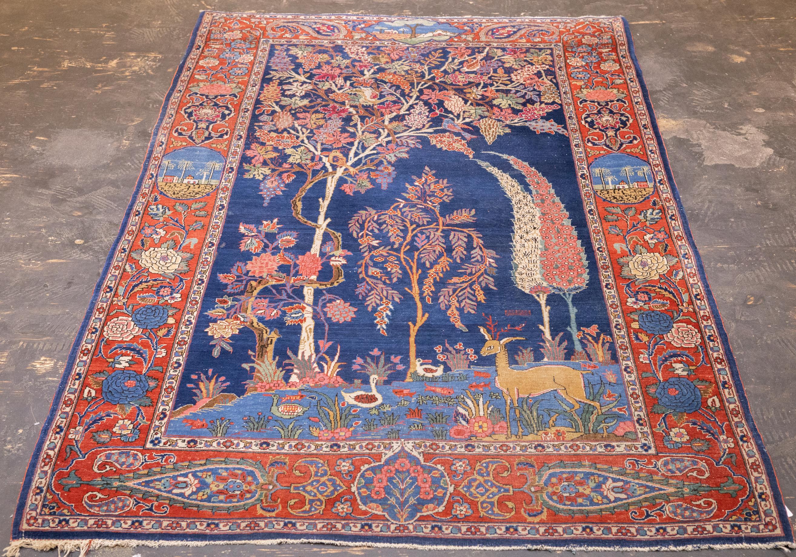 Feiner persischer Kashan-Teppich 4'4