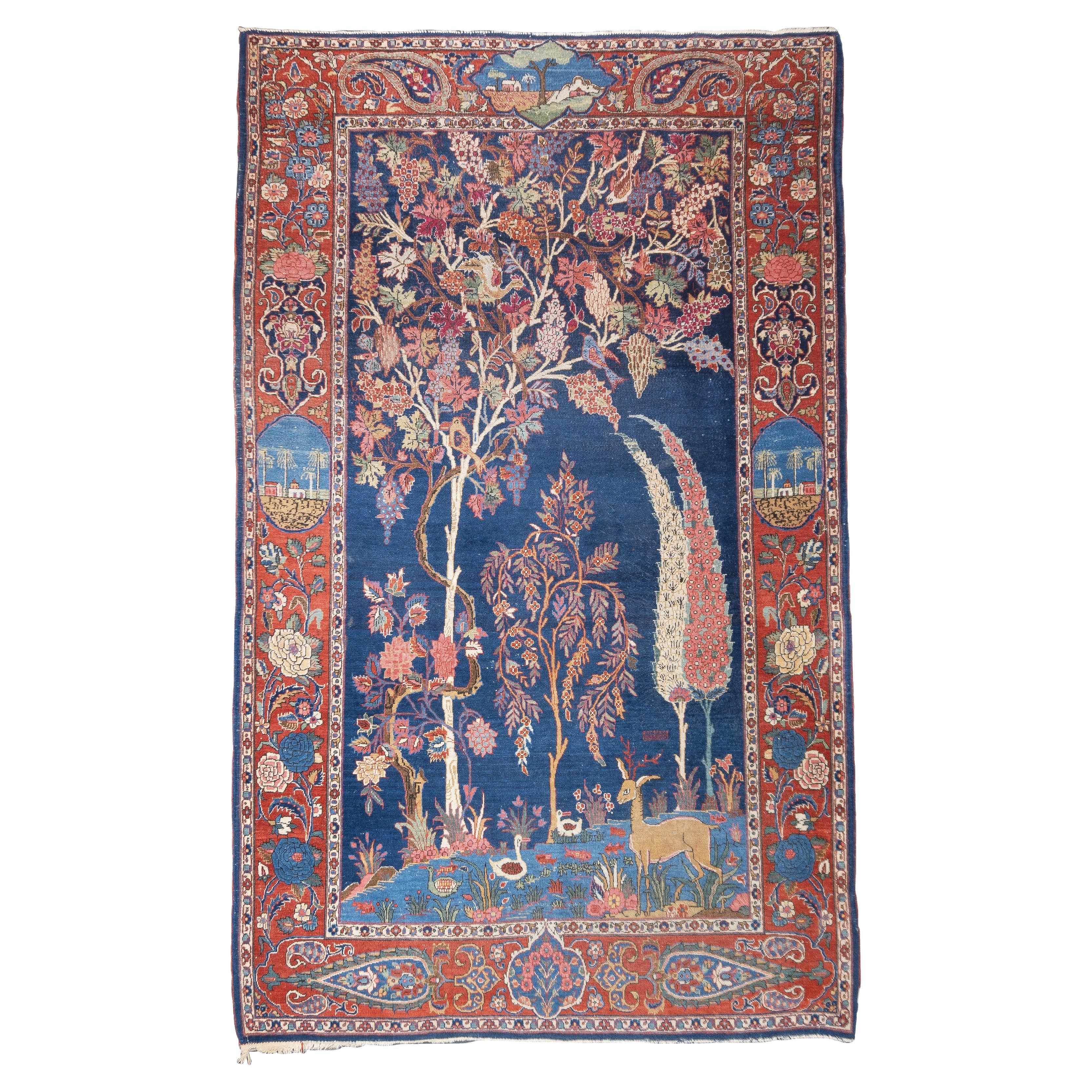 Feiner persischer Kashan-Teppich 4'4" x 7'1"